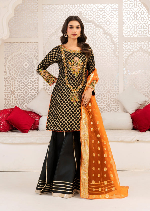 Miss & Mrs Black shirt sharara Women 3pcs