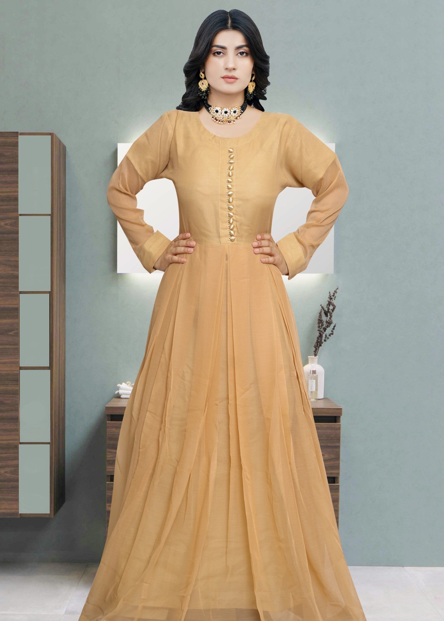 Miss & Mrs Chiffon sada skin Women 3pcs