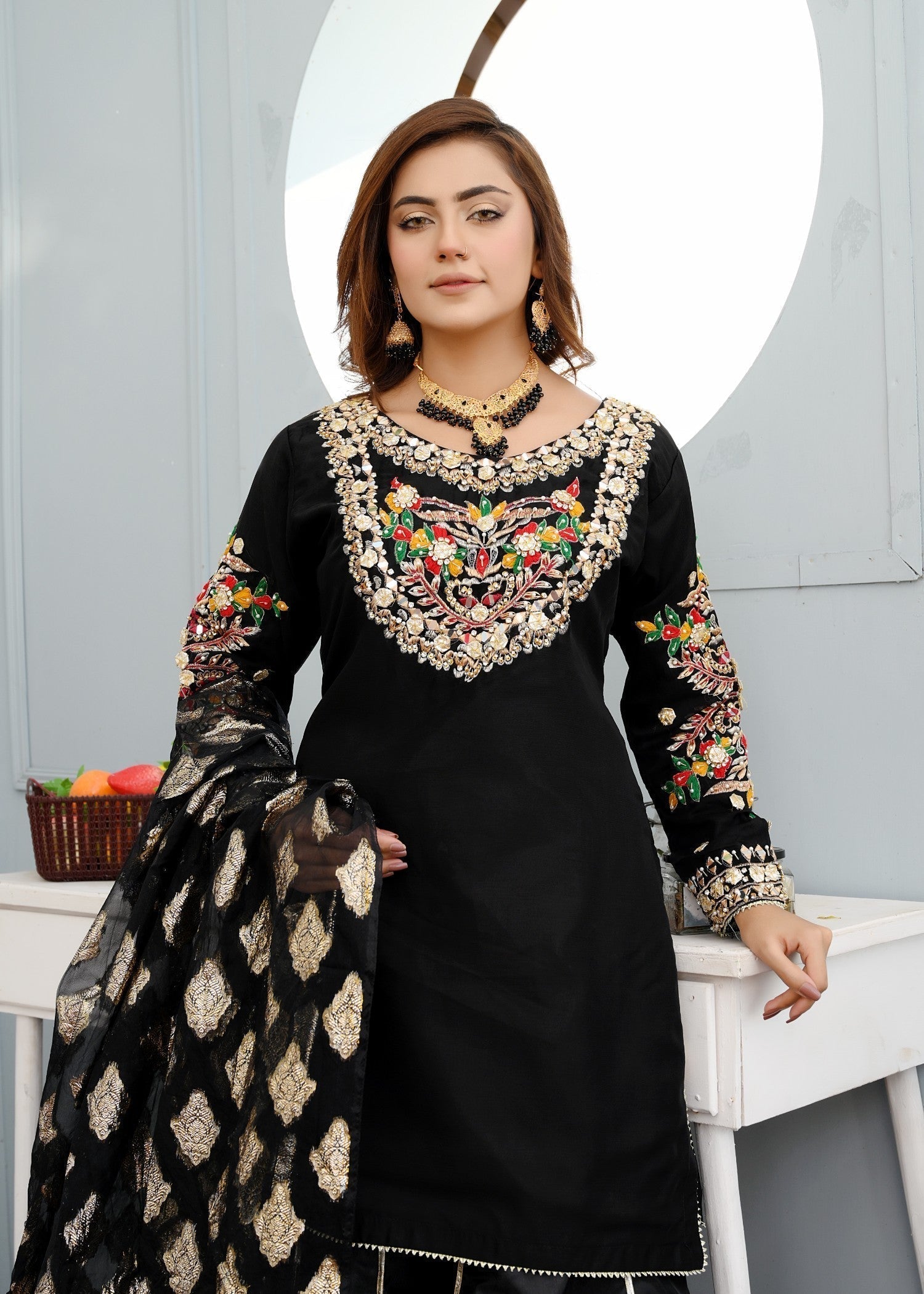 Miss & Mrs Black anarkali 01 Women 3pcs