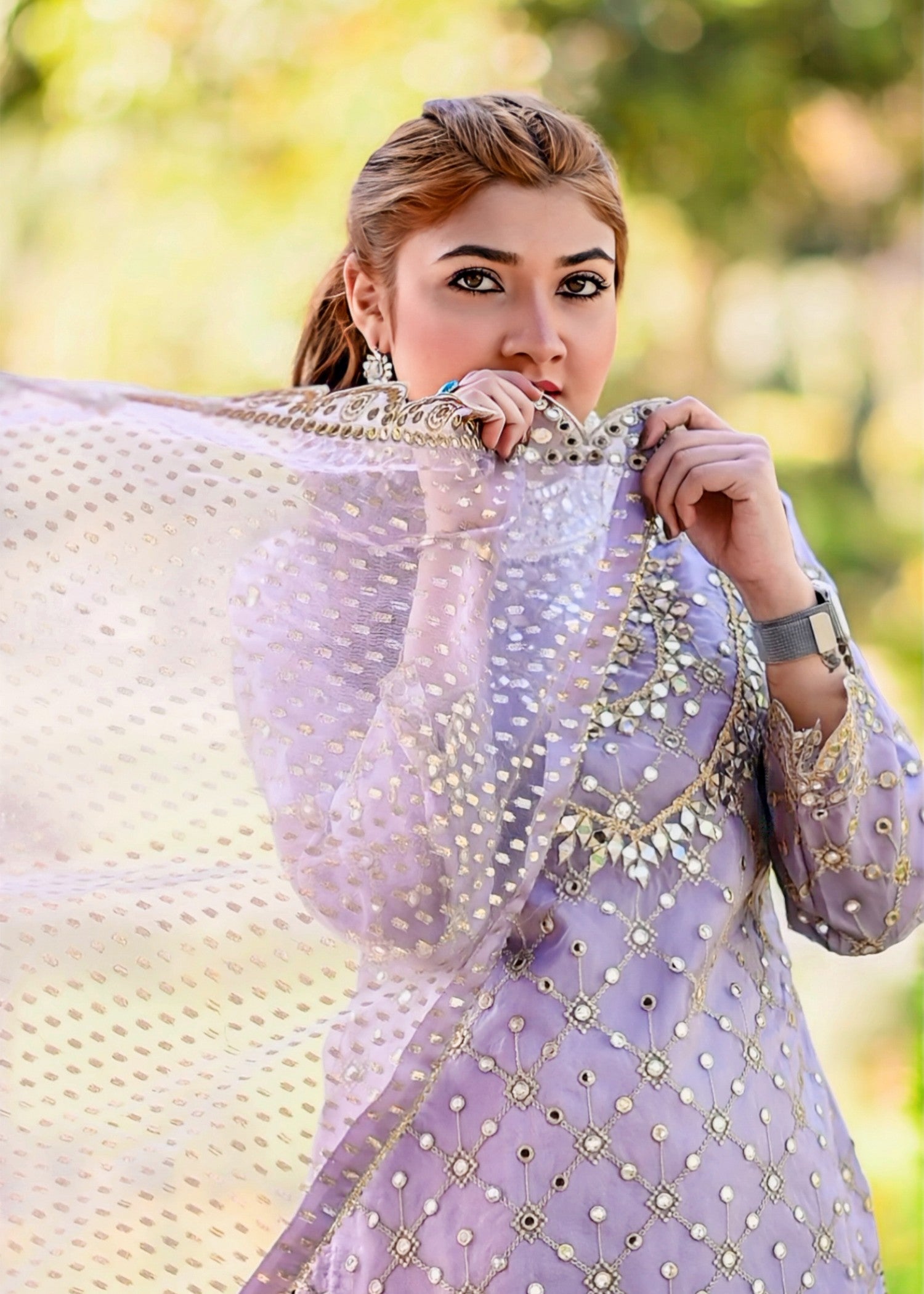 Miss & Mrs Purpal sharar Women 3pcs