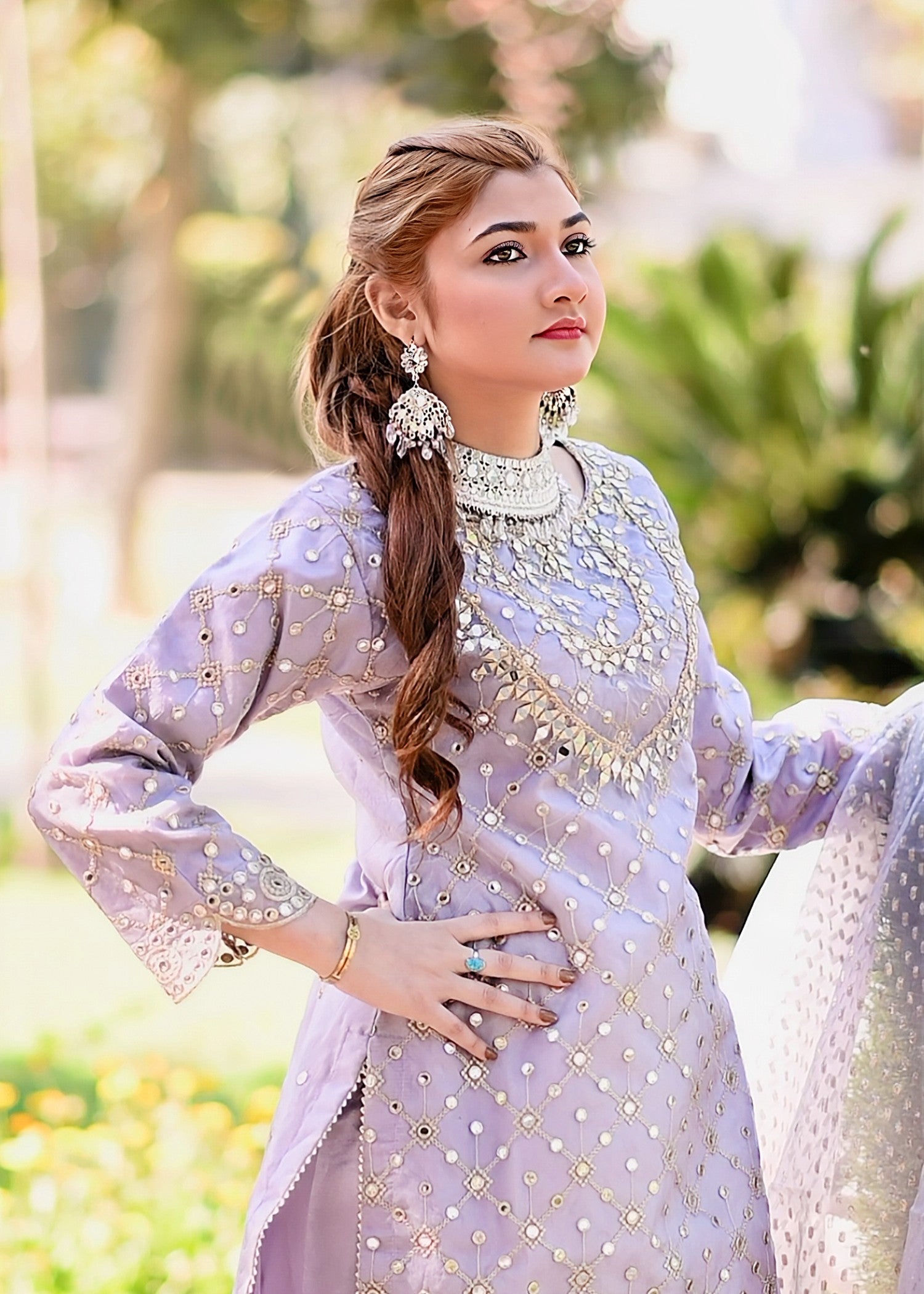 Miss & Mrs Purpal sharar Women 3pcs