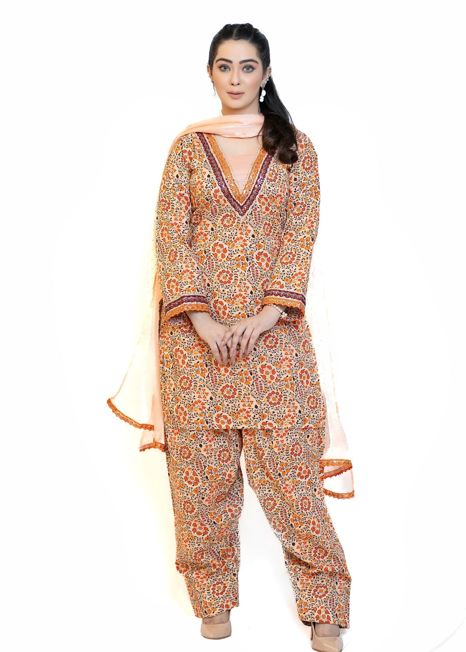 Miss & Mrs Cotton f oringe red Women 3pcs