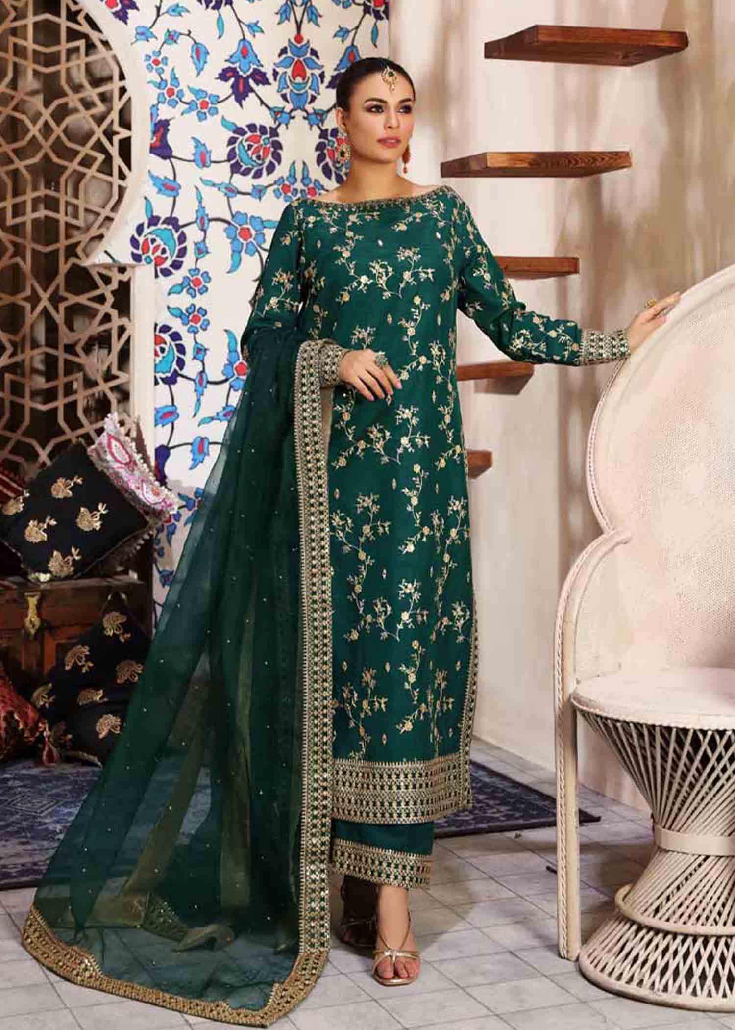 Waqas Shah GREEN ROSE Women 3pcs