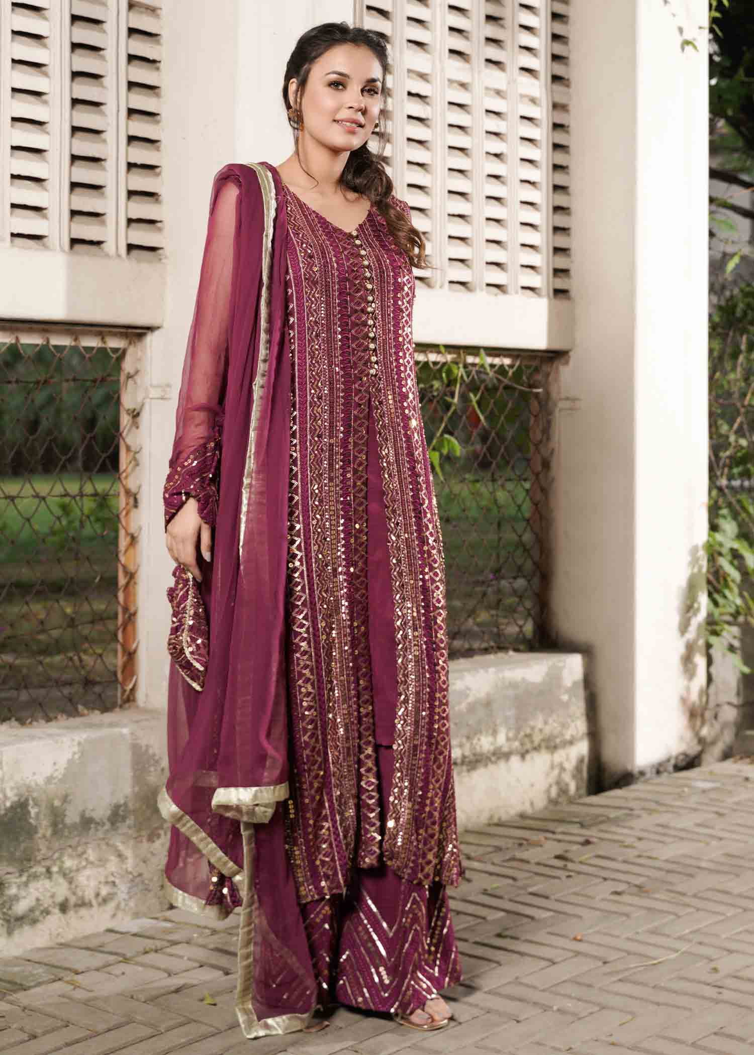 Rang-e-Haya Ufaq/Plum Women 4pcs
