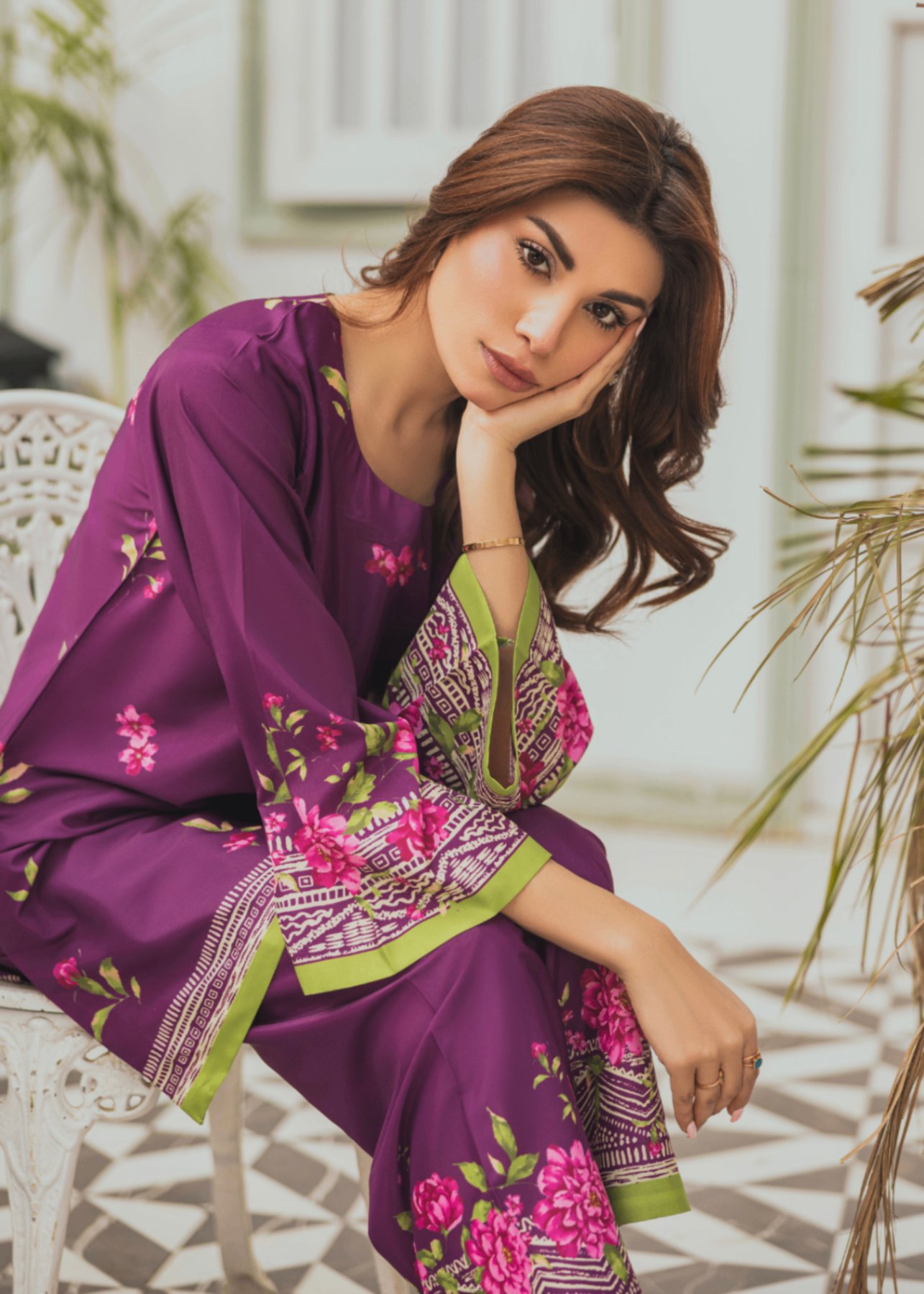 Taranjan Plum Motifz Women 2pcs