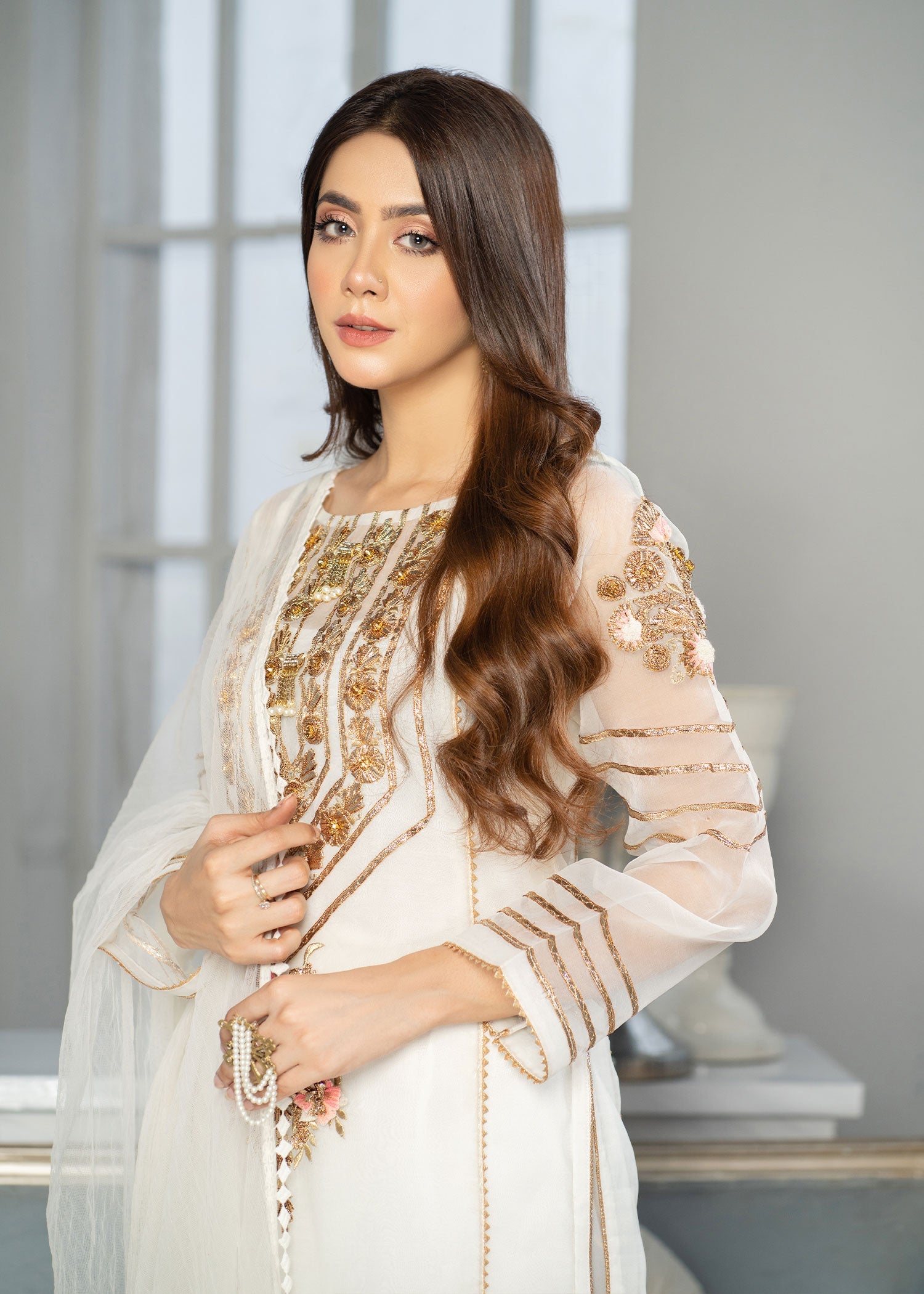 Khuda Baksh Creations M 101 White Women