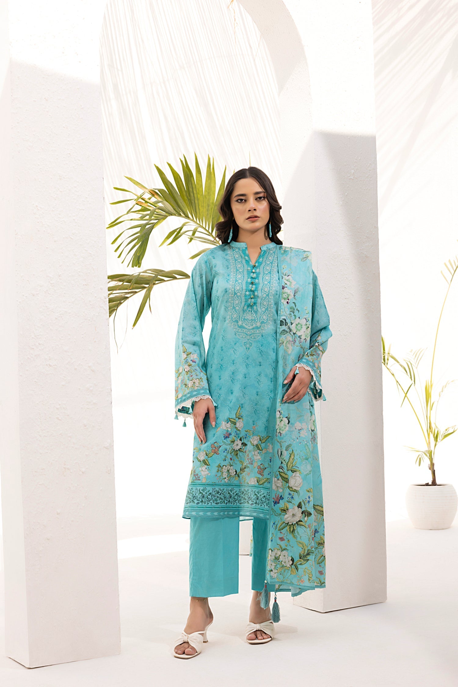 Lakhany Stitched Printed Shirt & Dupatta Women 2pcs