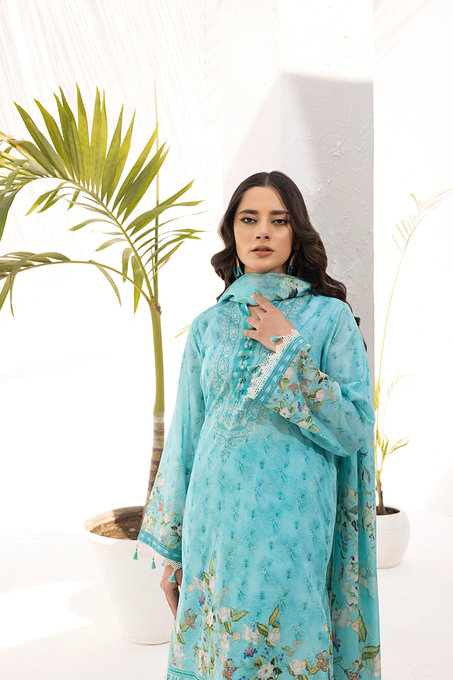 Lakhany Stitched Printed Shirt & Dupatta Women 2pcs