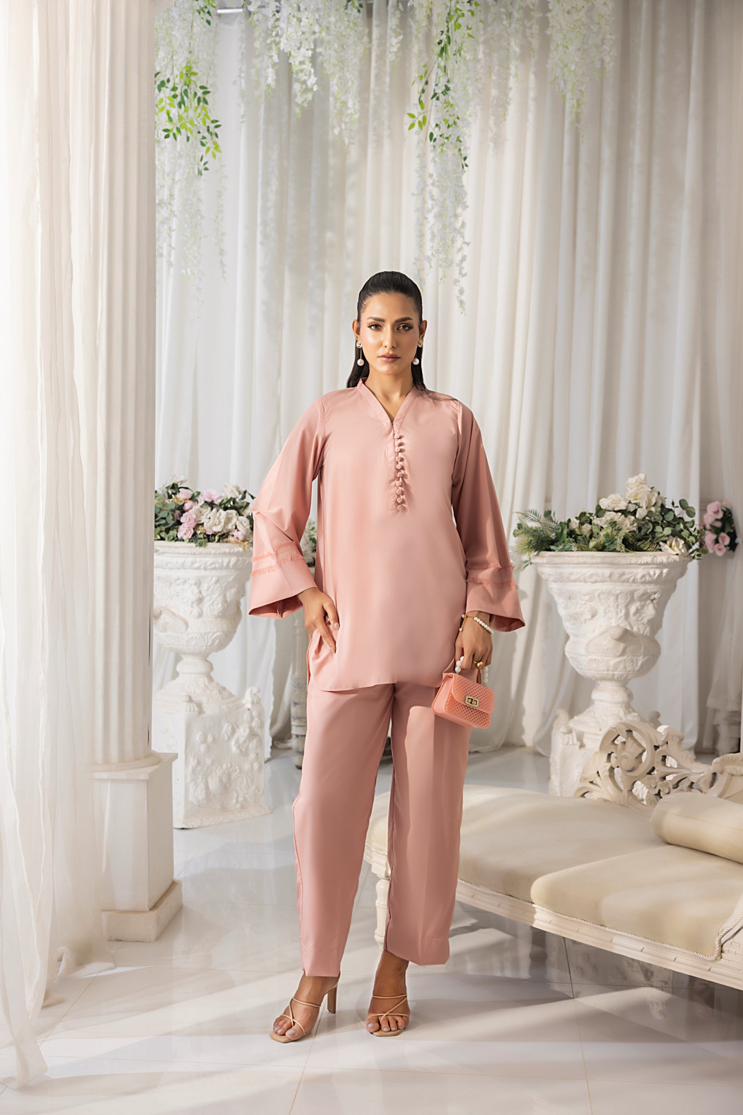 Lakhany Ready to wear Dyed Crepe Shirt & Trouser Women 2pcs