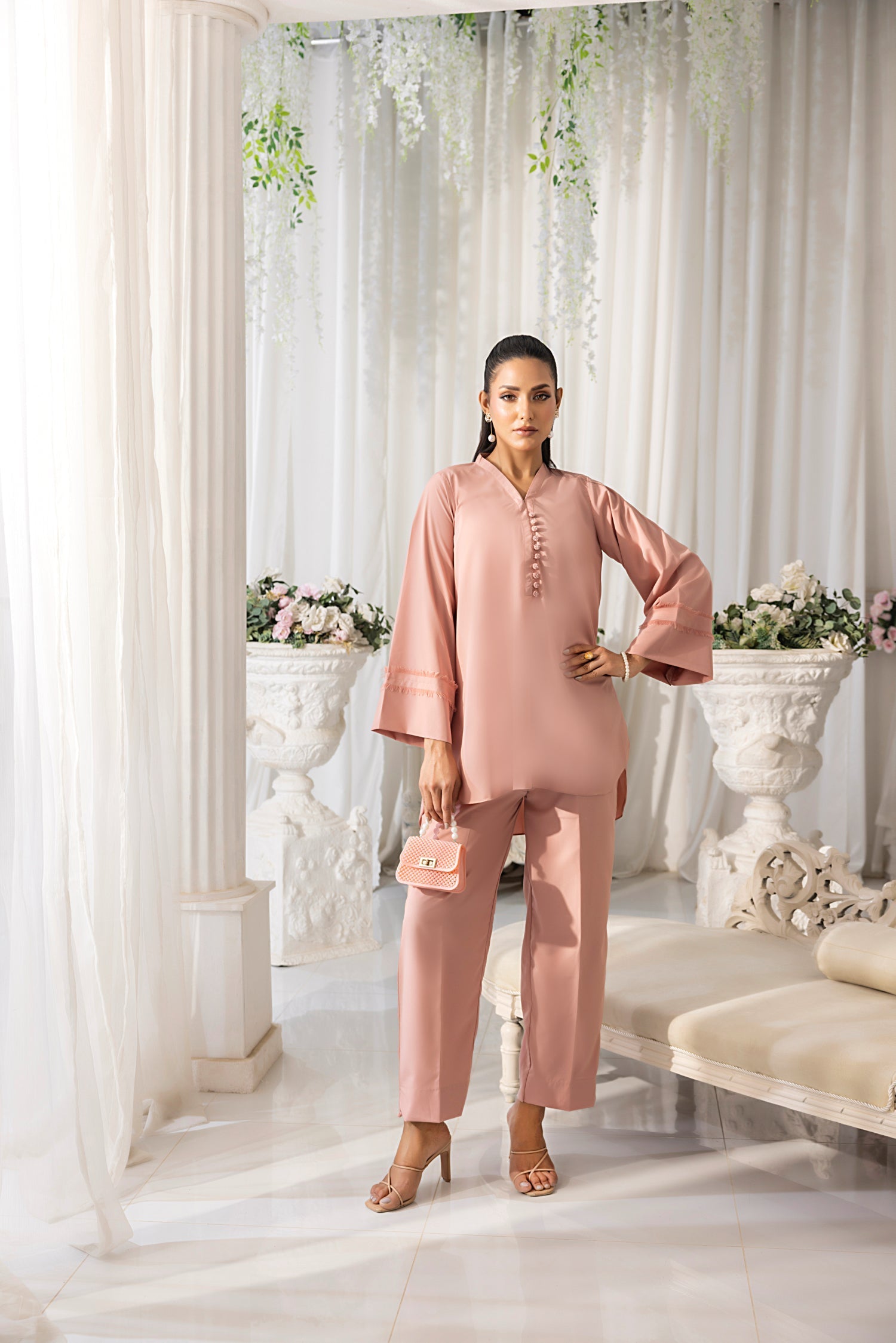 Lakhany Ready to wear Dyed Crepe Shirt & Trouser Women 2pcs