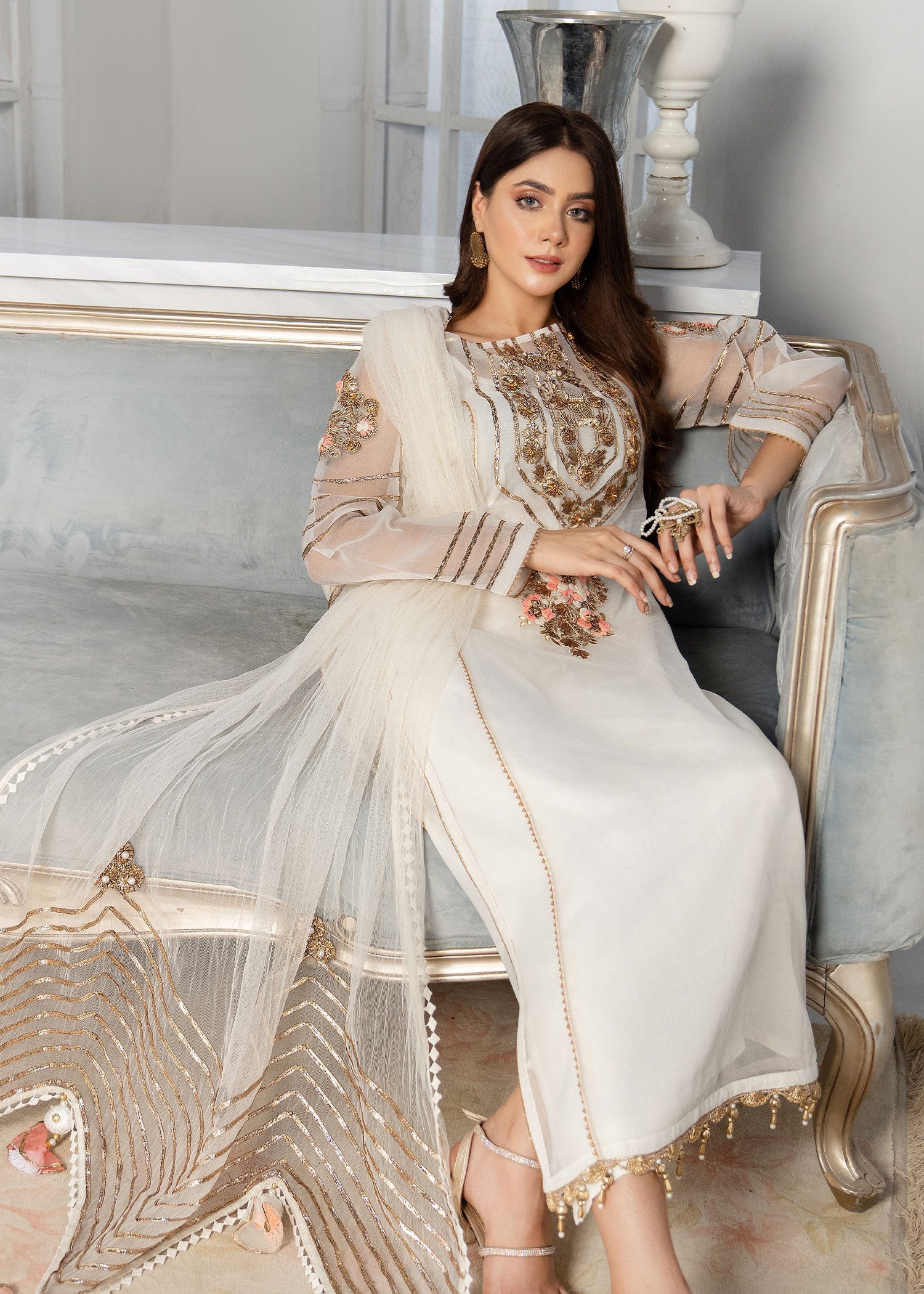 Khuda Baksh Creations M 101 White Women