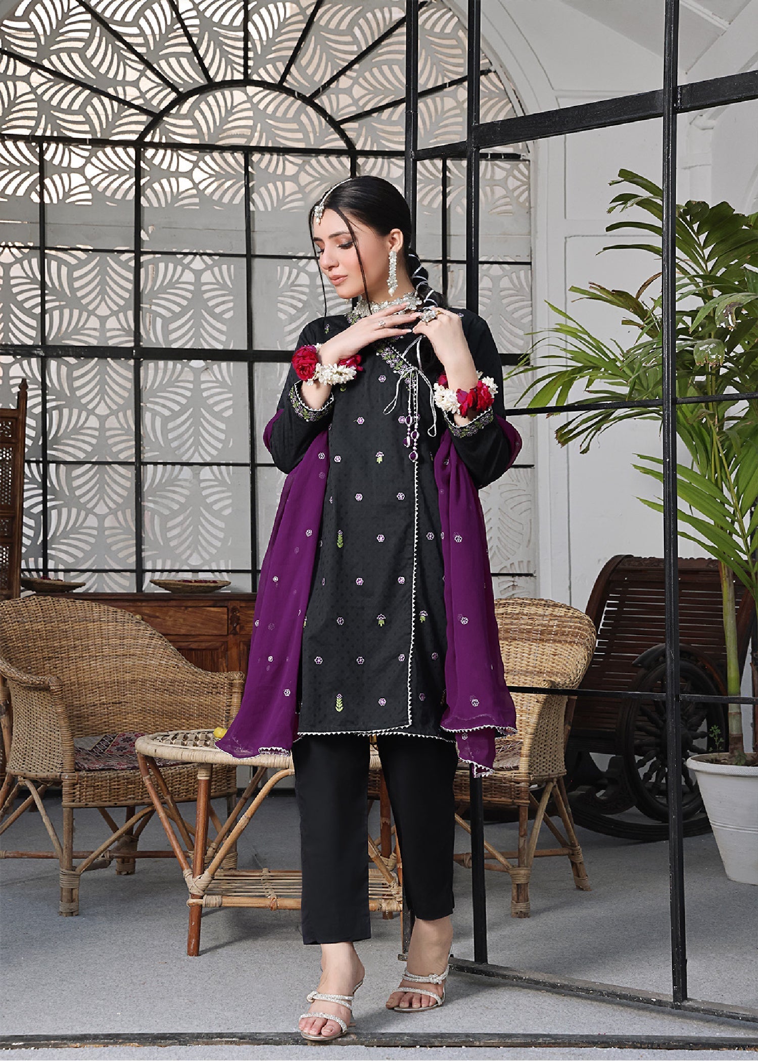 Kumash Textiles Dark grey women (Top & Button) Women 2pcs