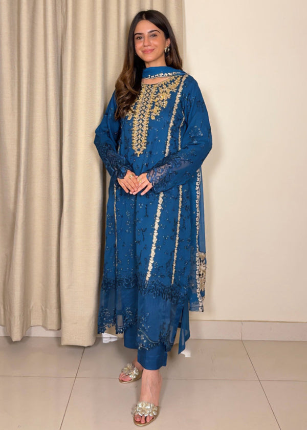 Ayesha B sapphire blue (suhaful) Women 3pcs