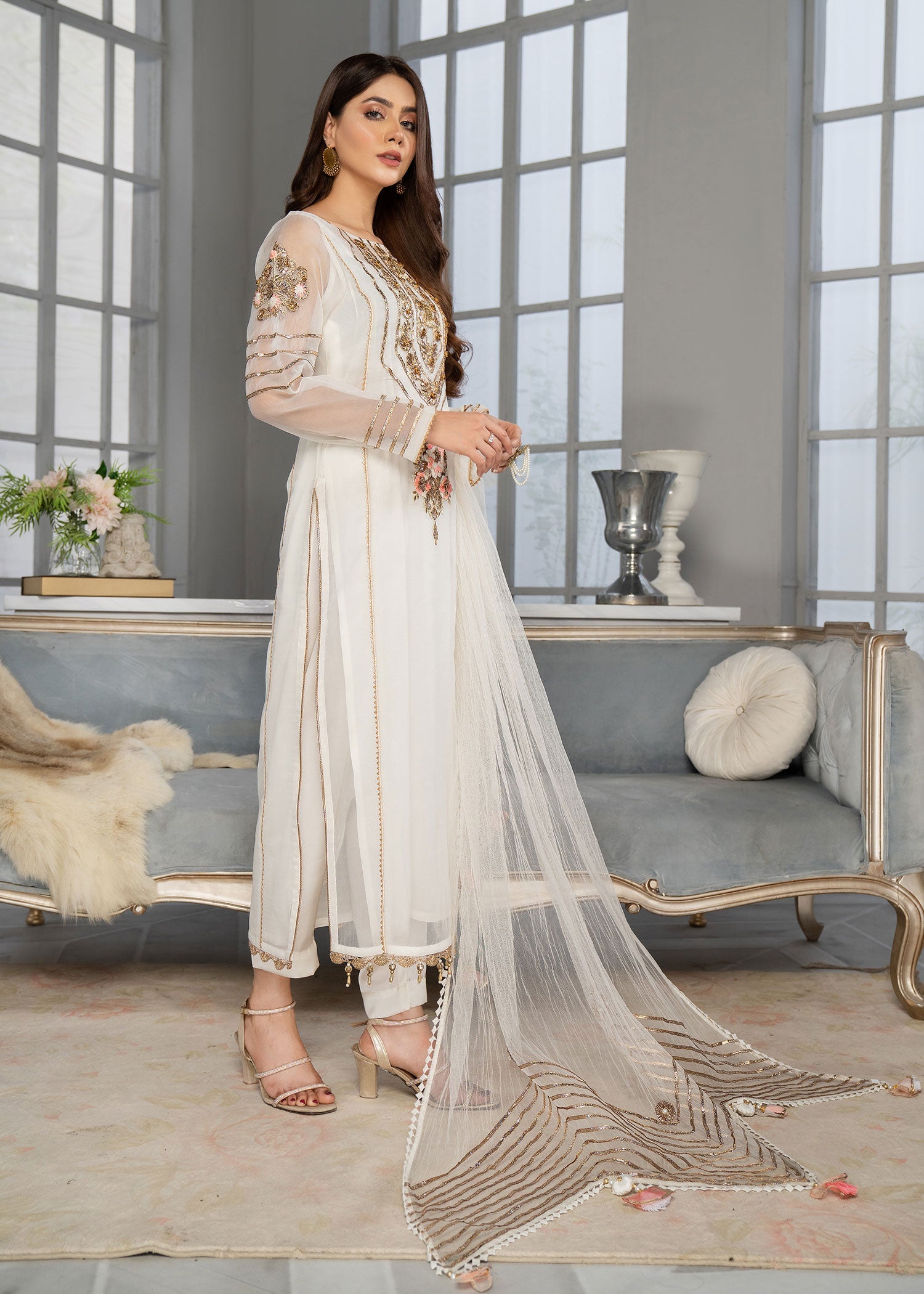 Khuda Baksh Creations M 101 White Women