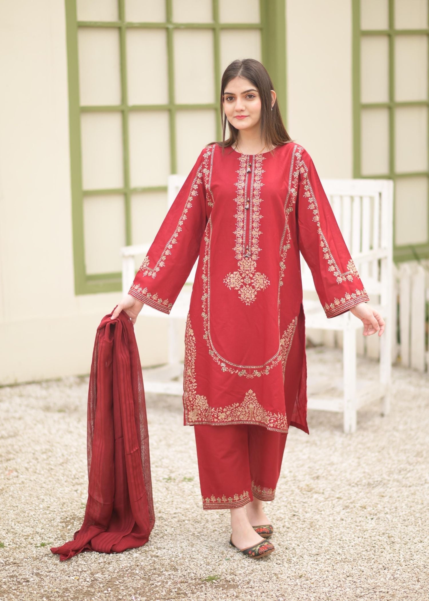 Rangoon Clothing Nazrana Maroon Women 3pcs