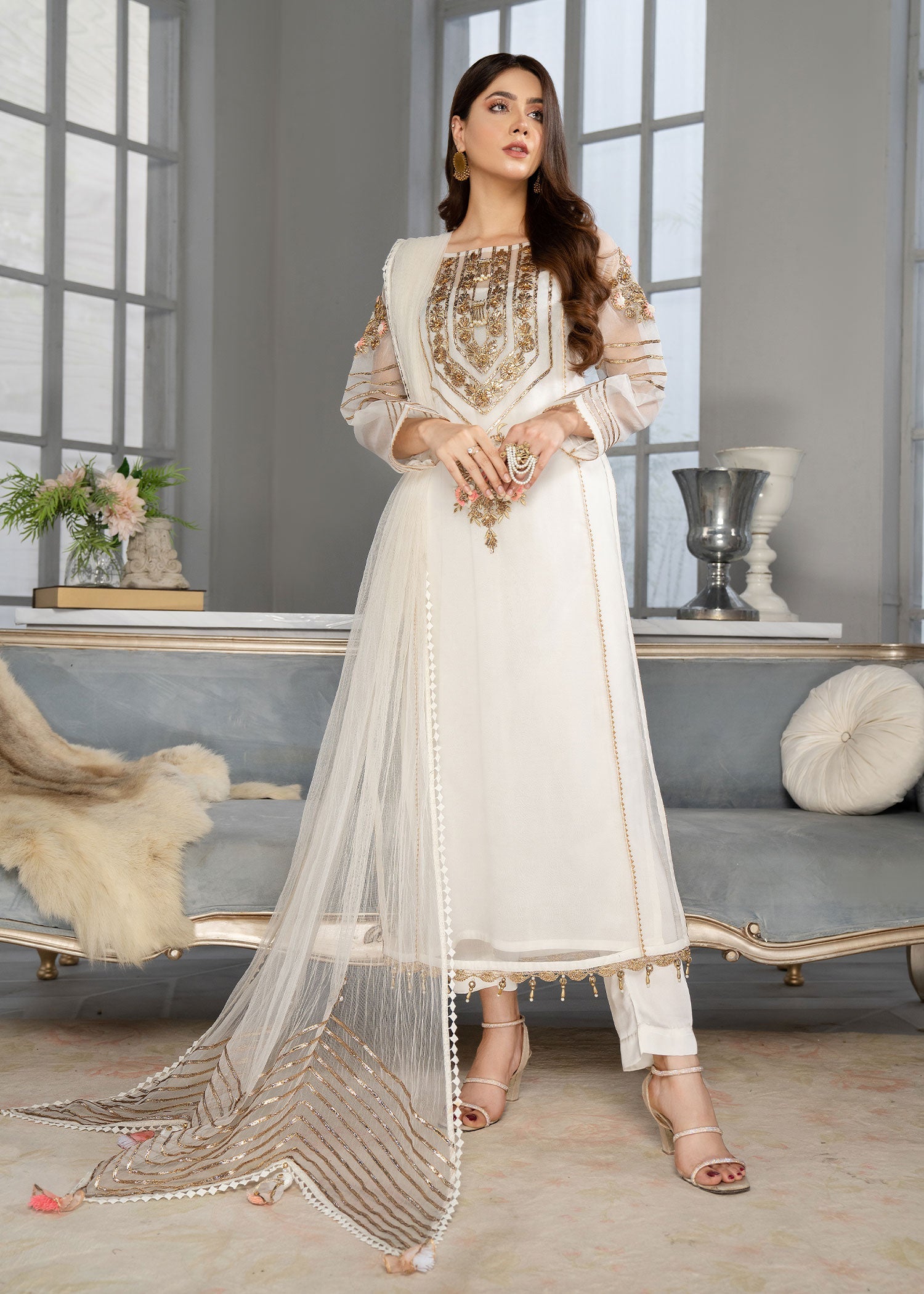 Khuda Baksh Creations M 101 White Women