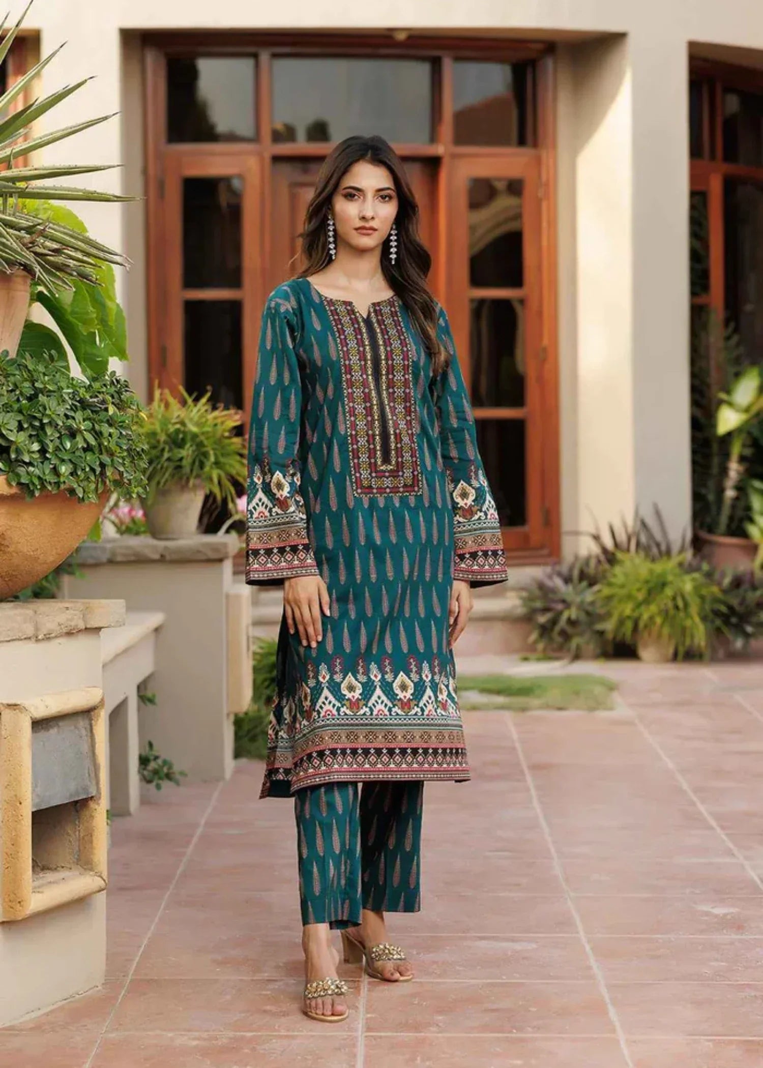 Zarasi Emerald Stitched Lawn Suit | Timeless Bloom Women 2pcs