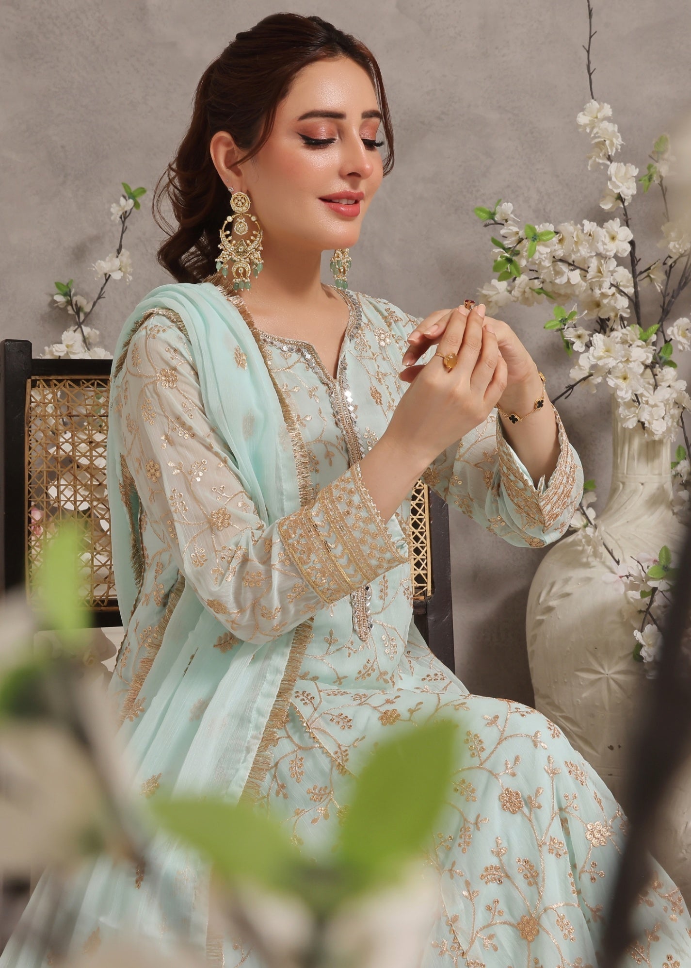 Abaan Zohan Zar e Firdaus Mint Green Women 3pcs