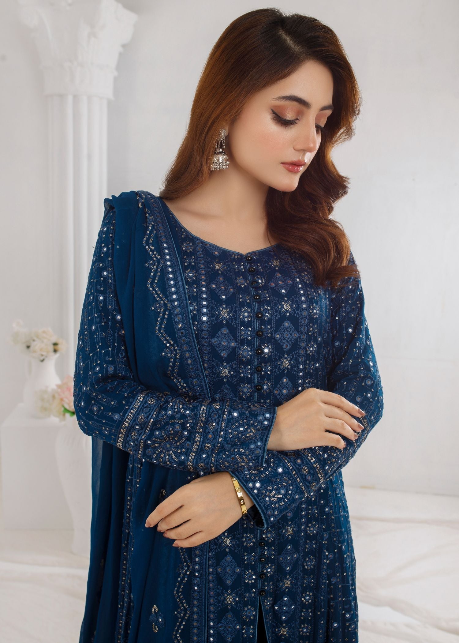 Ayesha Closet Sana Teal Blue Women 3pcs