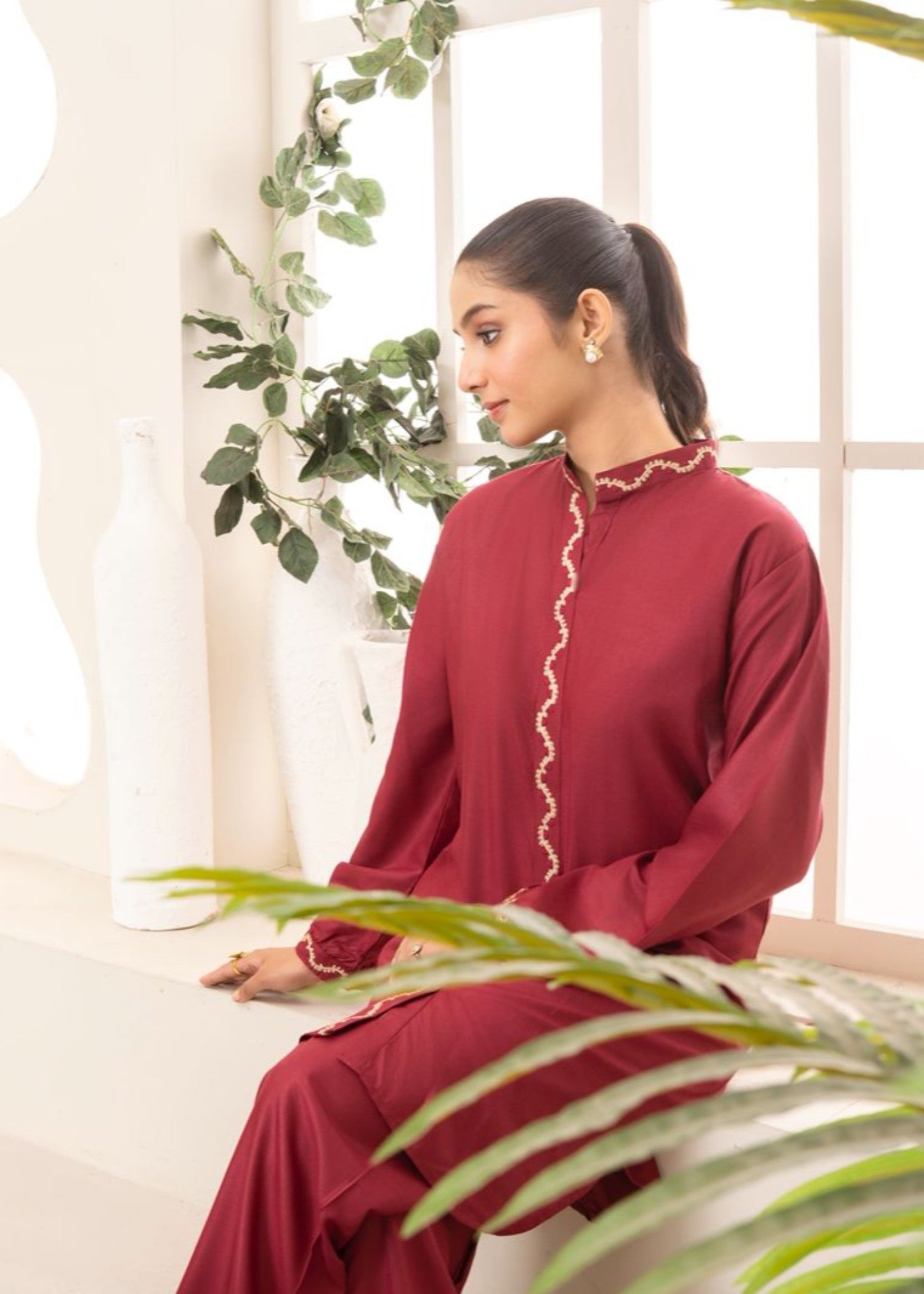 Stylish Collection MAROON RINGELS Women 2pcs