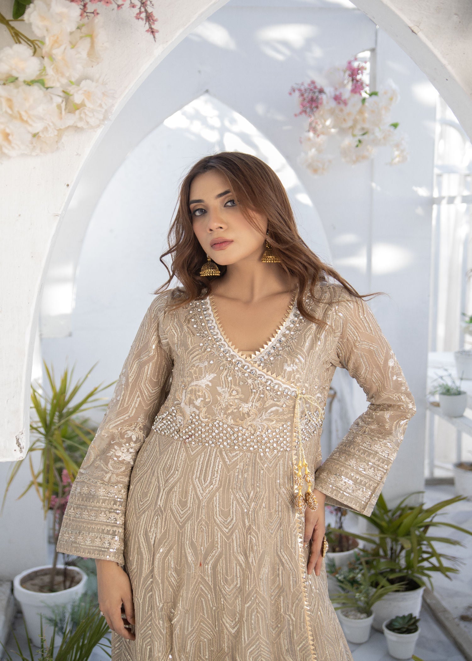 Manahils KURTI 105 CAMEL BROWN Women 3pcs