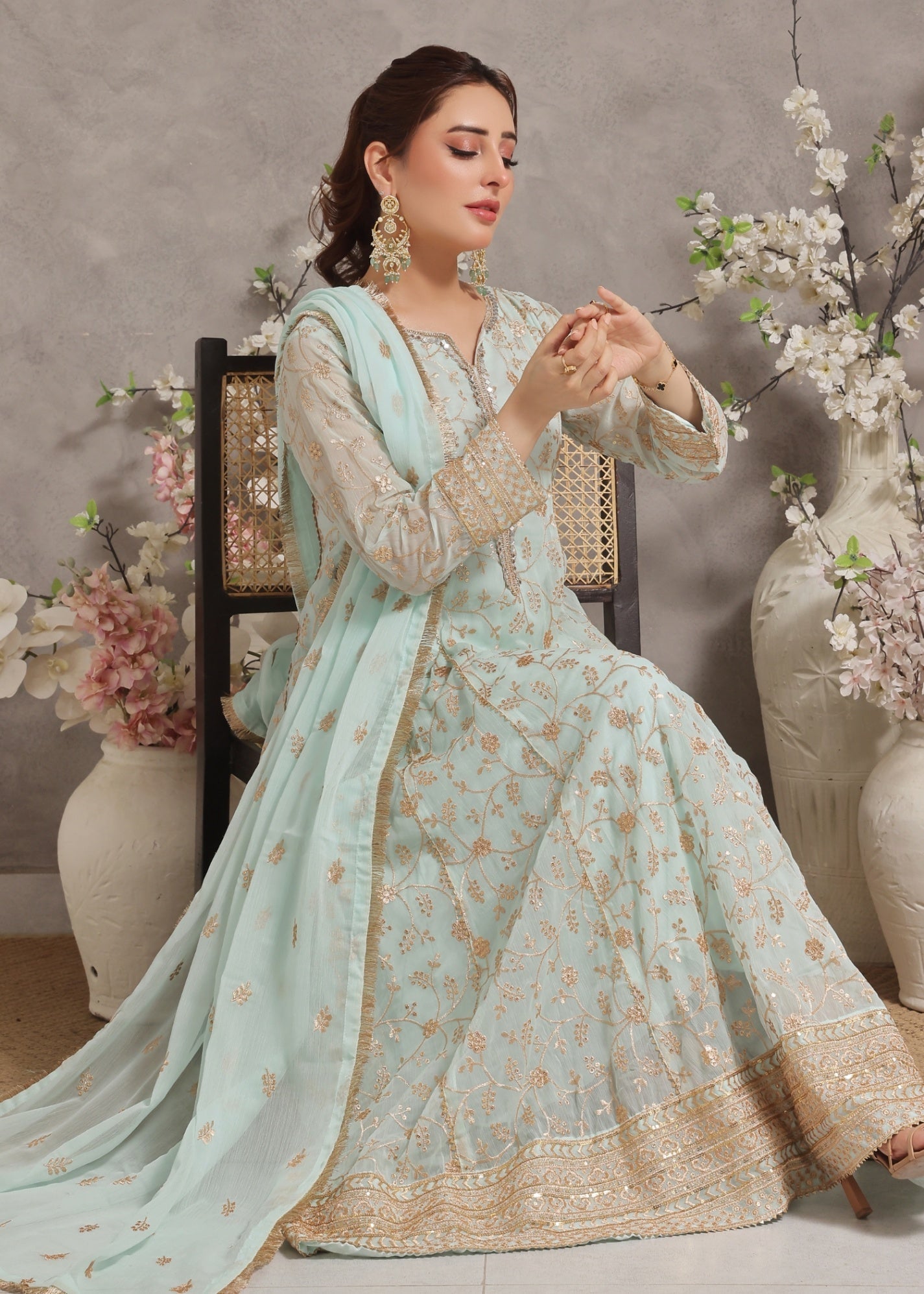 Abaan Zohan Zar e Firdaus Mint Green Women 3pcs