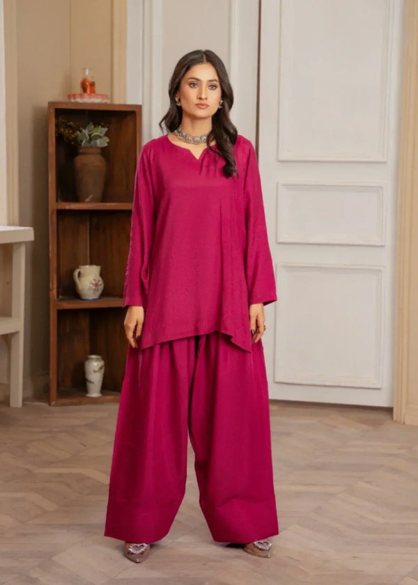 Akhrot Clothing FARSHI SHALWAR MAGENTA Women 2pcs