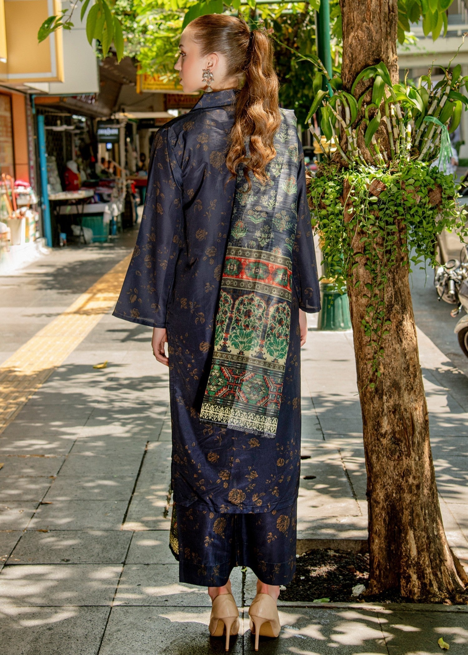 By-East Lawn Suit Printed (BLU) Women 3pcs