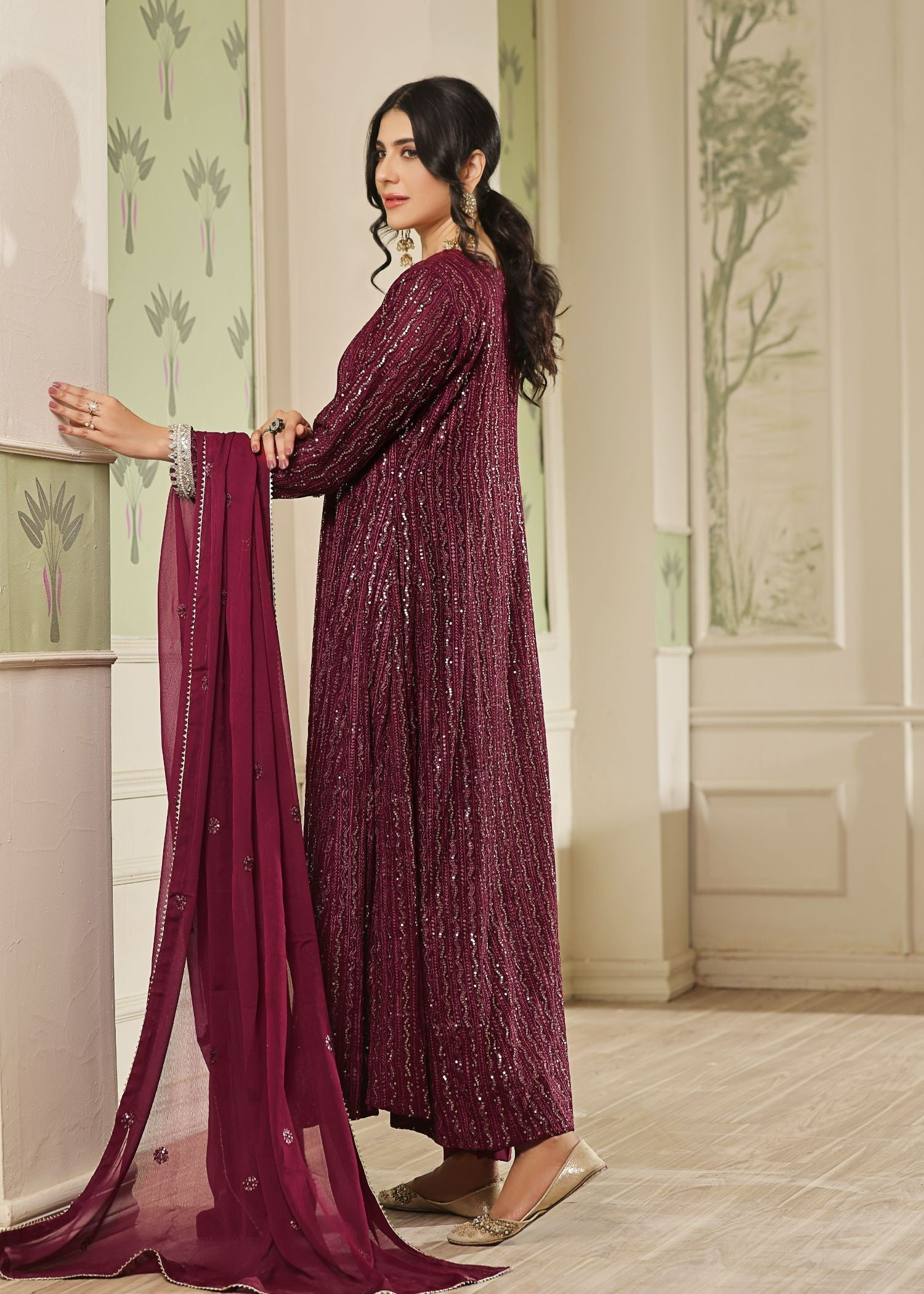 Ayesha Closet Anooshay Gul Blood Moon Women 3pcs