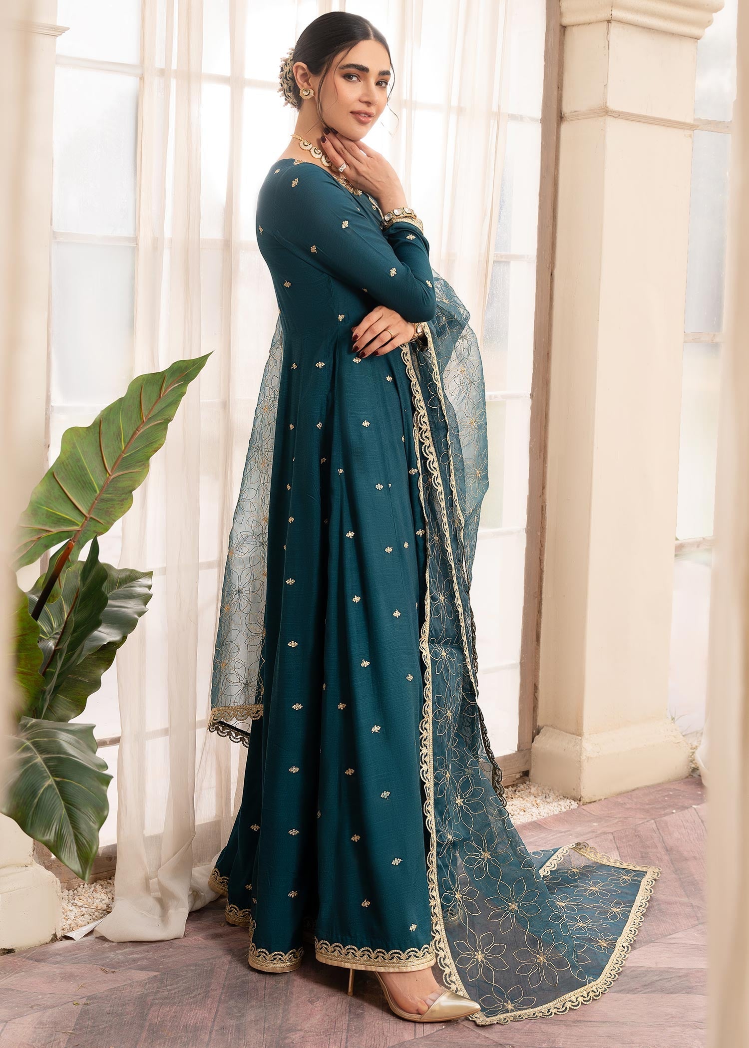 Rang-e-Haya Naghma (teal blue) Women 3pcs