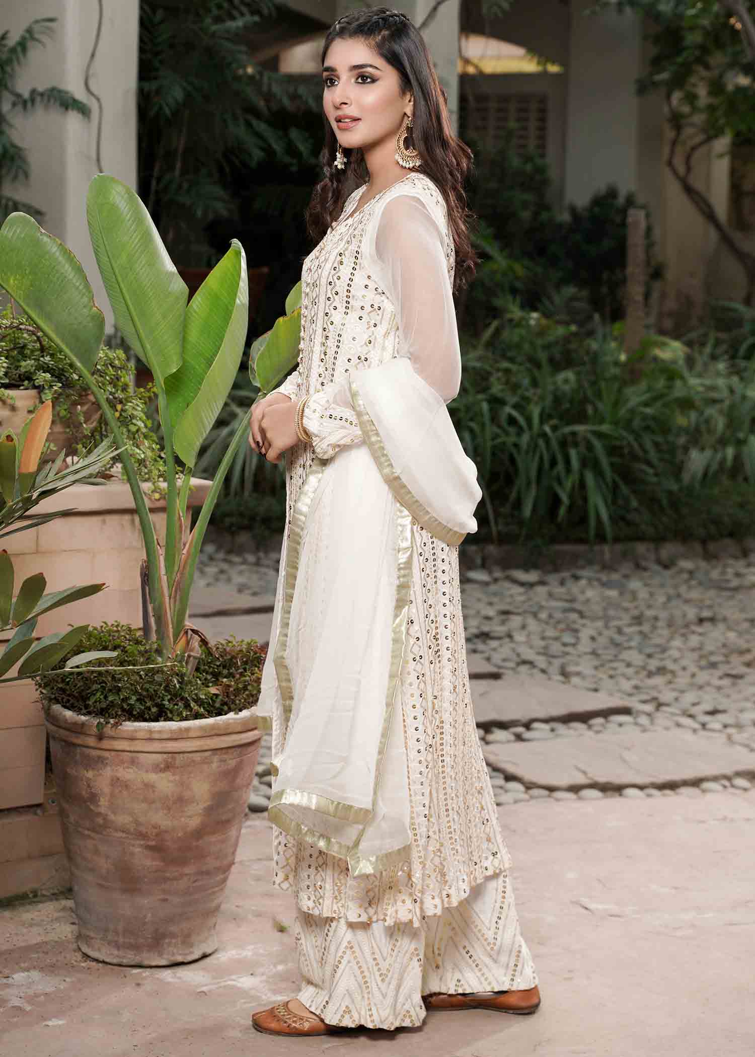 Rang-e-Haya Ufaq/White Women 4pcs