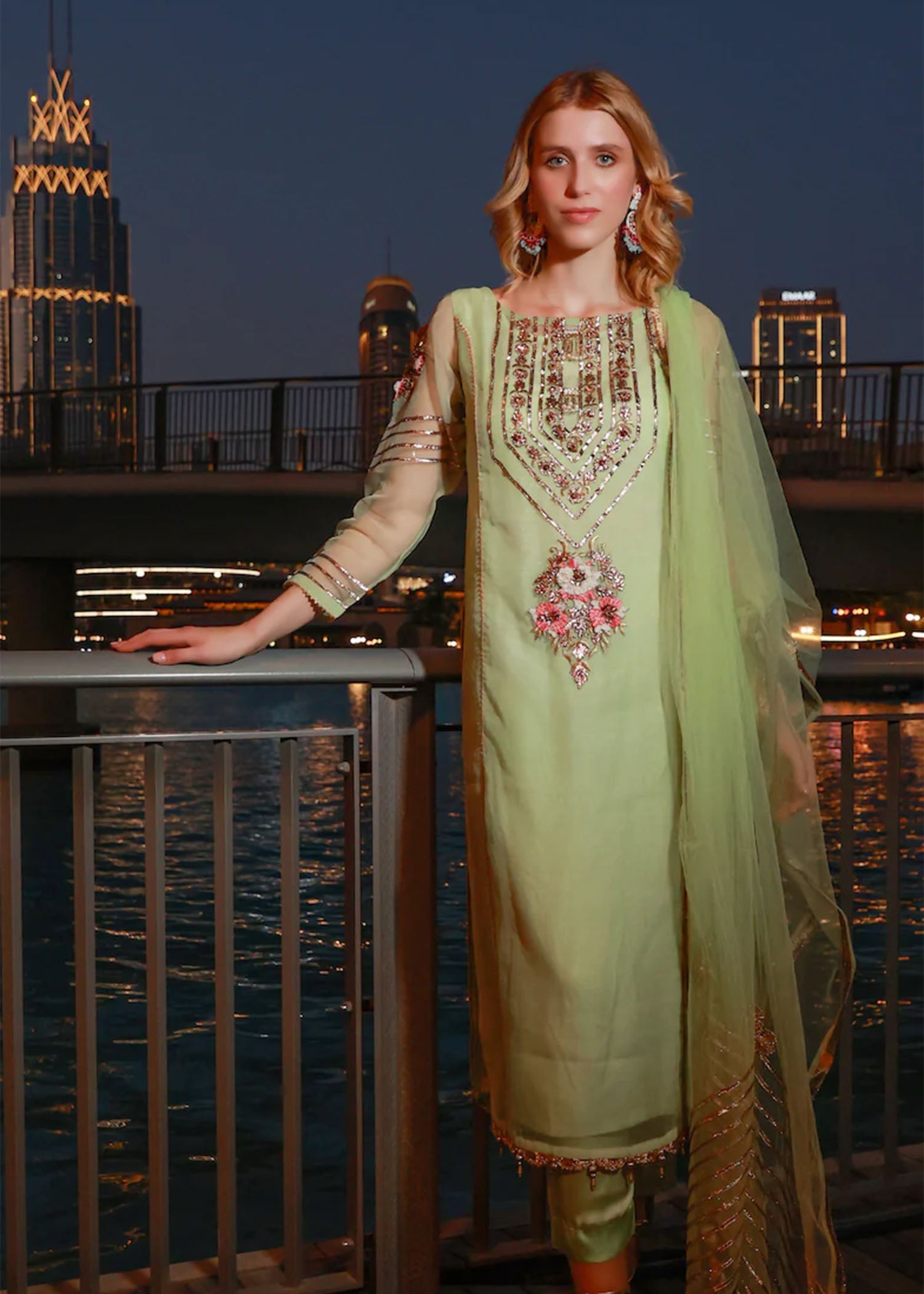 Khuda Baksh Creations M 101 Sea Green Women 4pcs