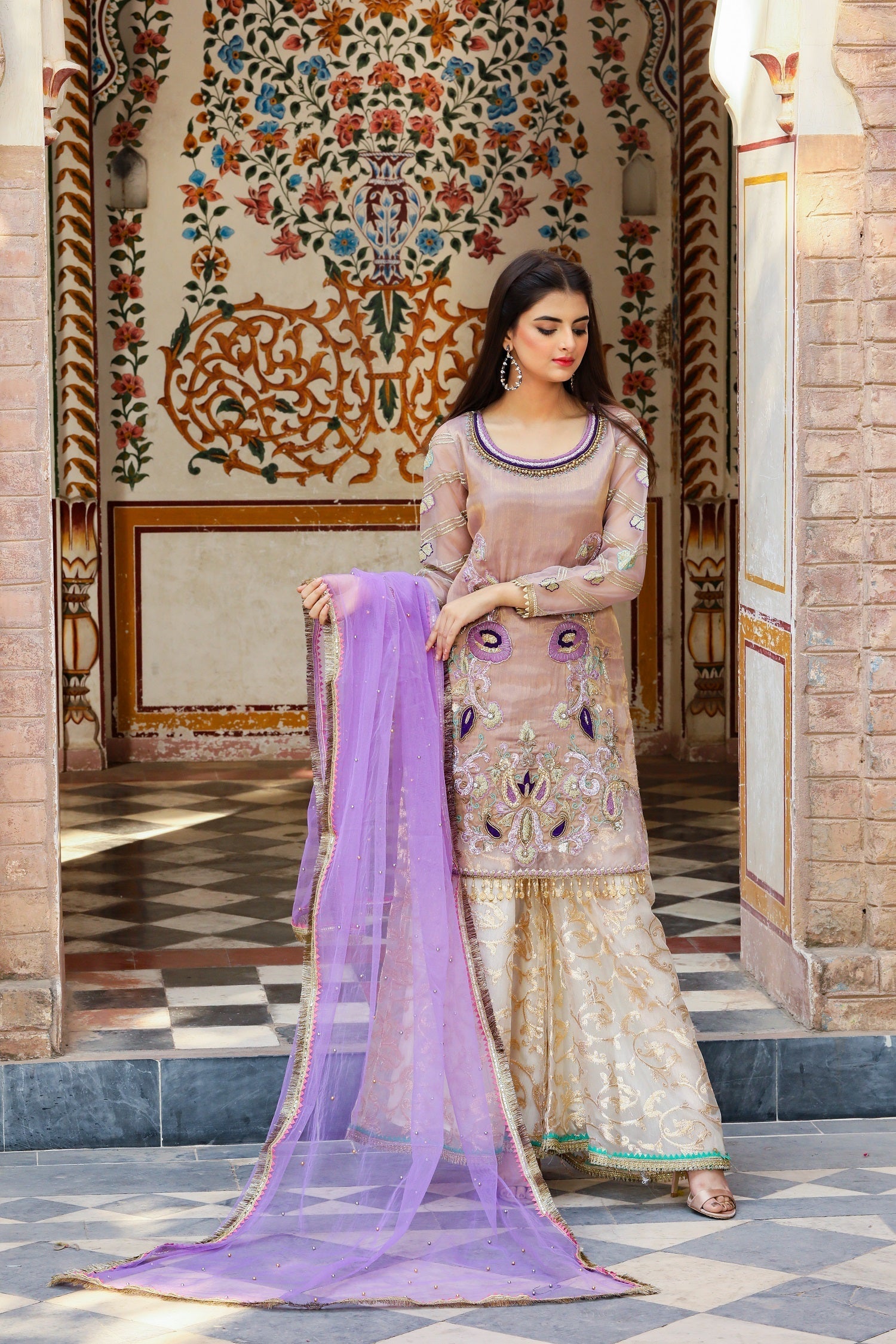 Khuda Baksh Creations Z 221 Lavender Women 4pcs