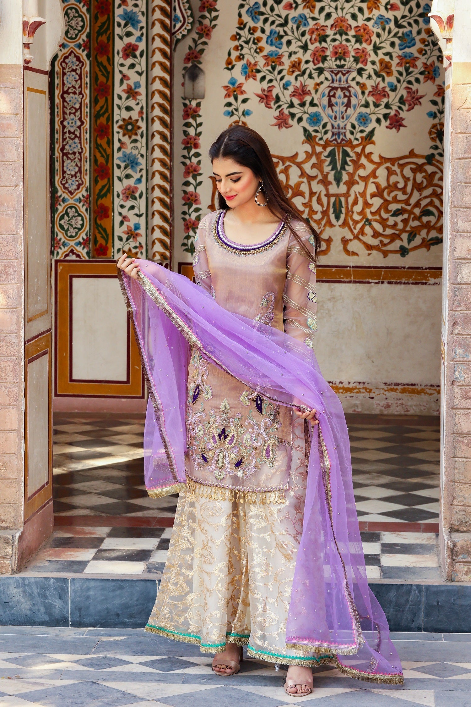 Khuda Baksh Creations Z 221 Lavender Women 4pcs