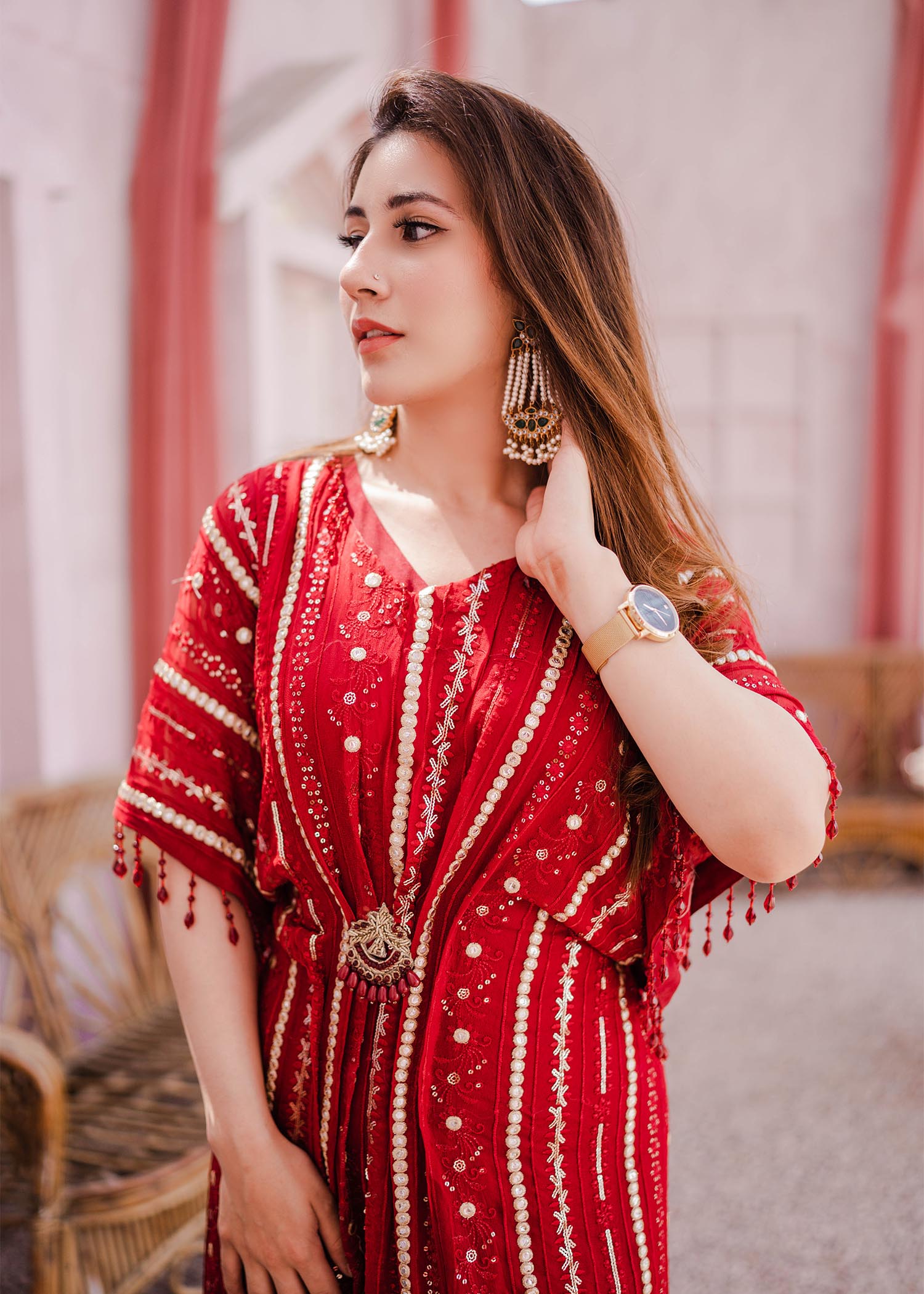 Manaal Arfeen Ruby Woo Kaftan Women 2pcs