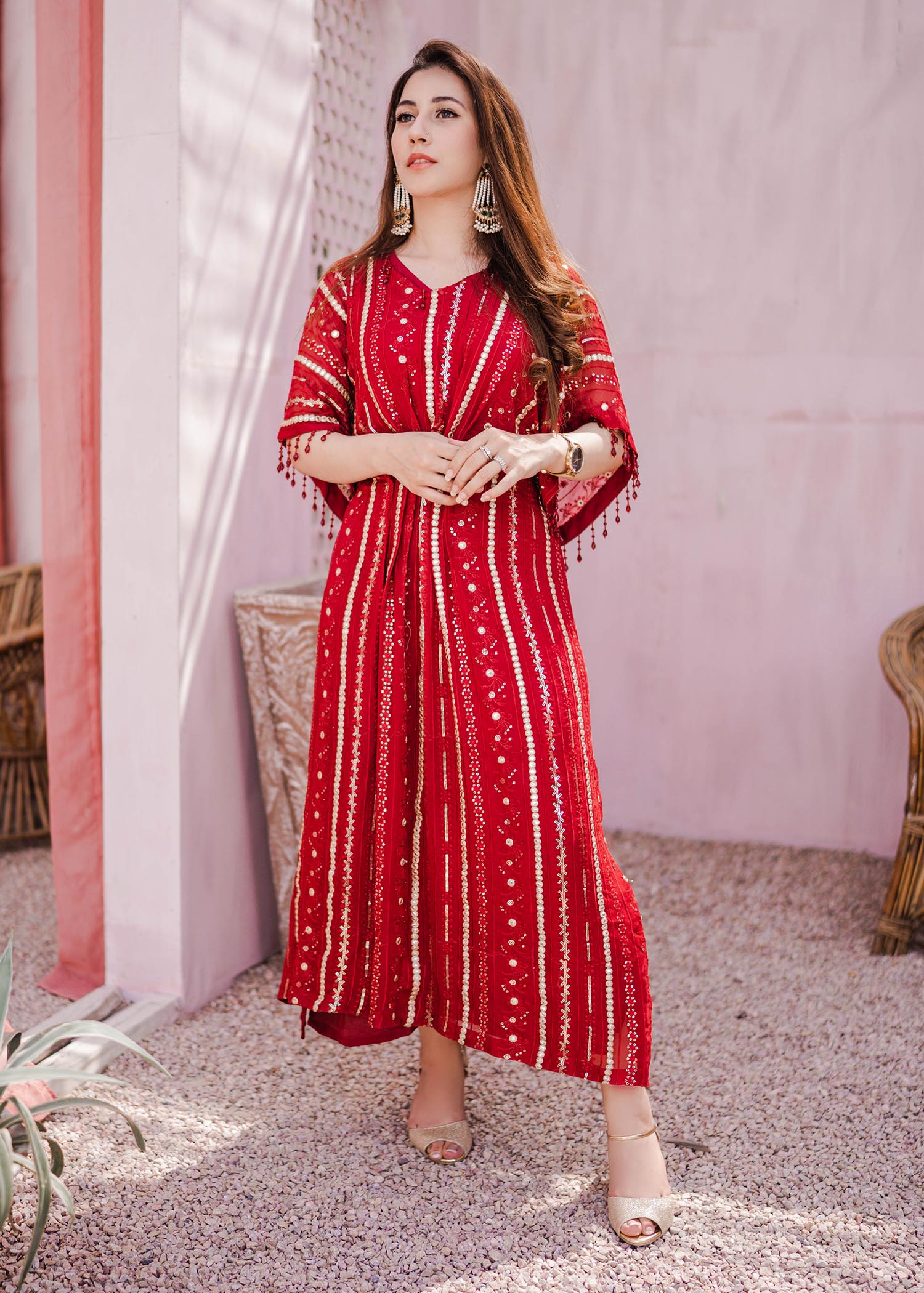 Manaal Arfeen Ruby Woo Kaftan Women 2pcs
