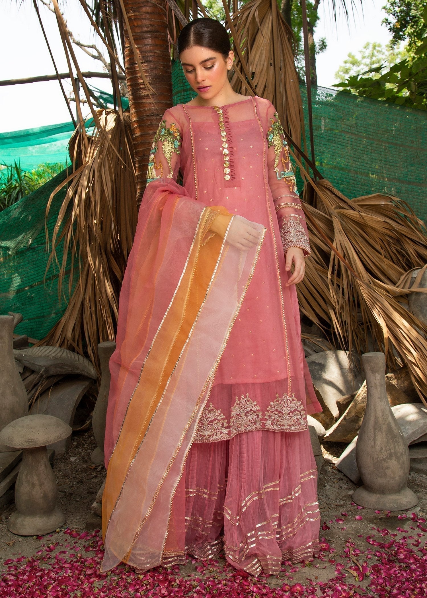 Hem Lotus Outfit Pink Women 4pcs