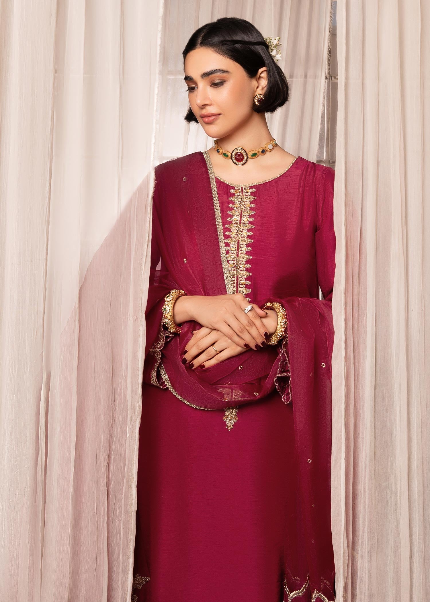 Rang-e-Haya Aina (fuchsia Pink) Women 3pcs