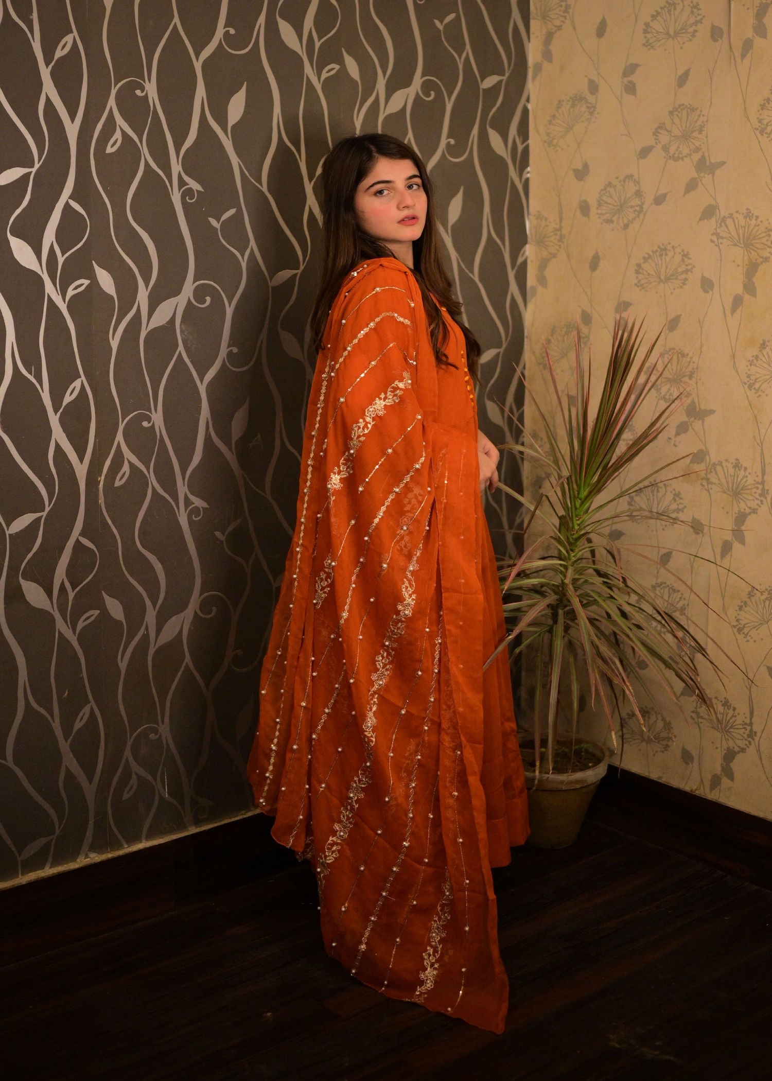 Four Season Boutique MUNAZZA FROK ORANGE Women 3pcs