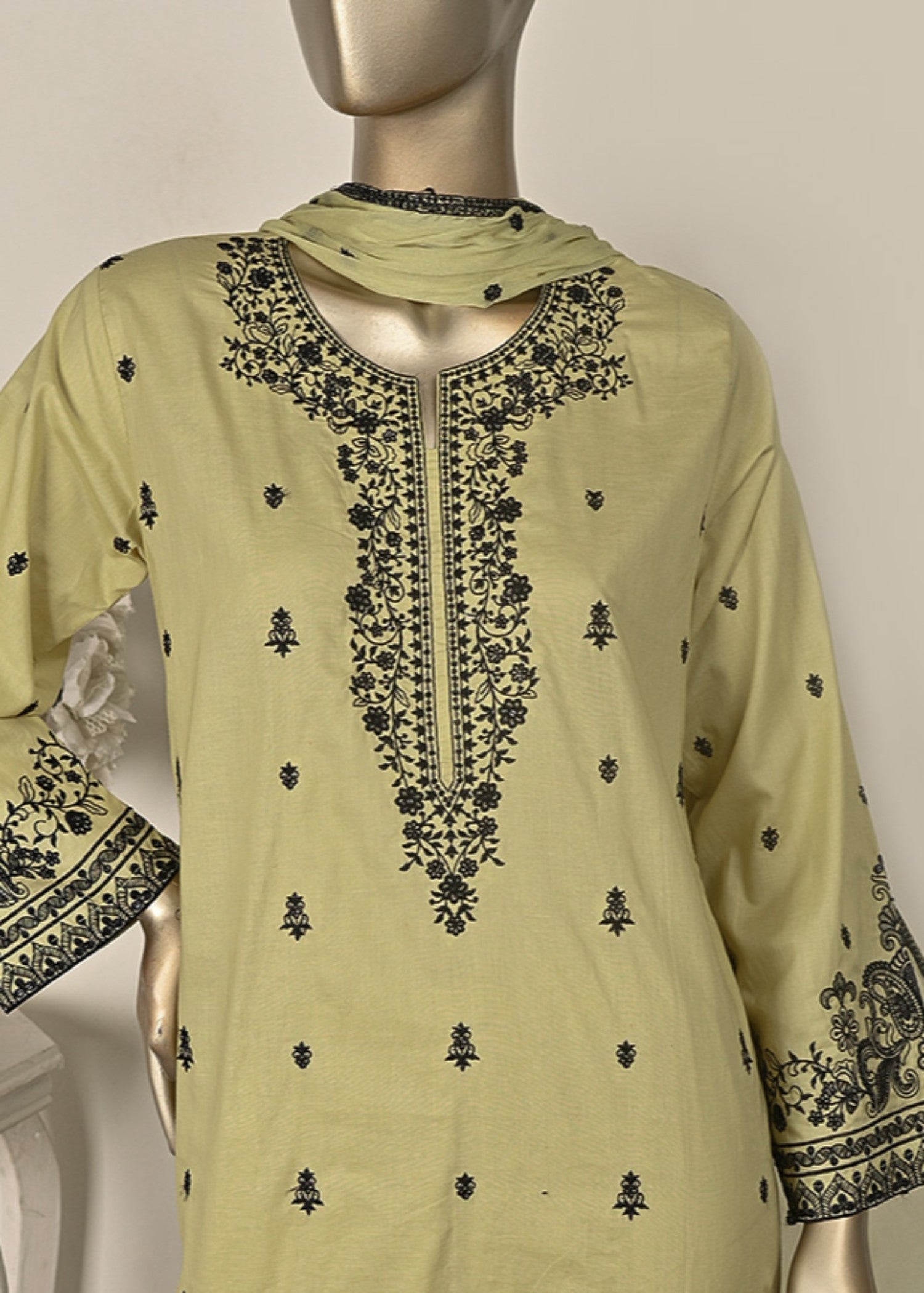 Khombi Image BZ 193 Spring Bud Daily/Basic Wear Cotton Embroidered Dress Women 3pcs