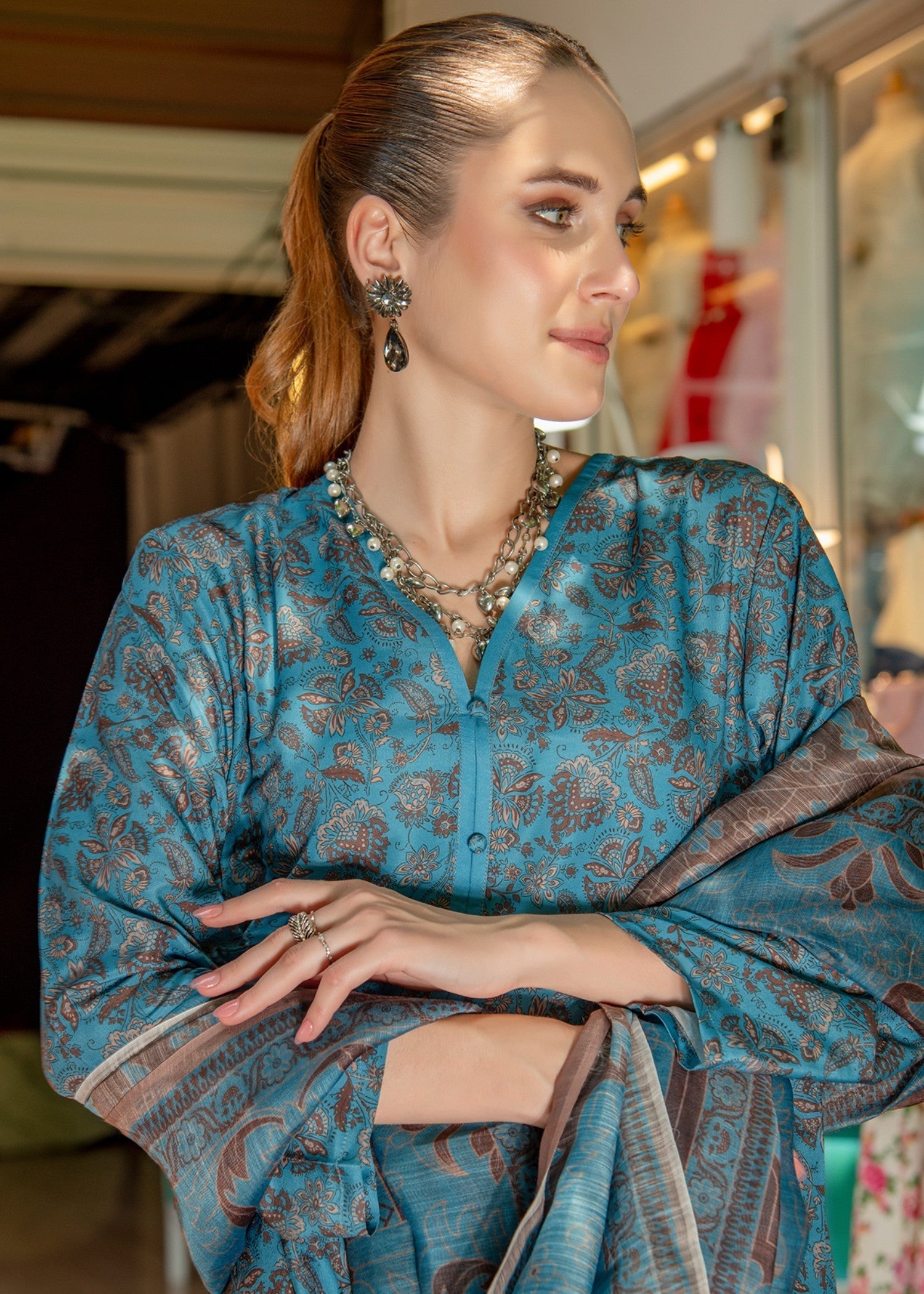 By-East Lawn Suit Printed Women 3pcs