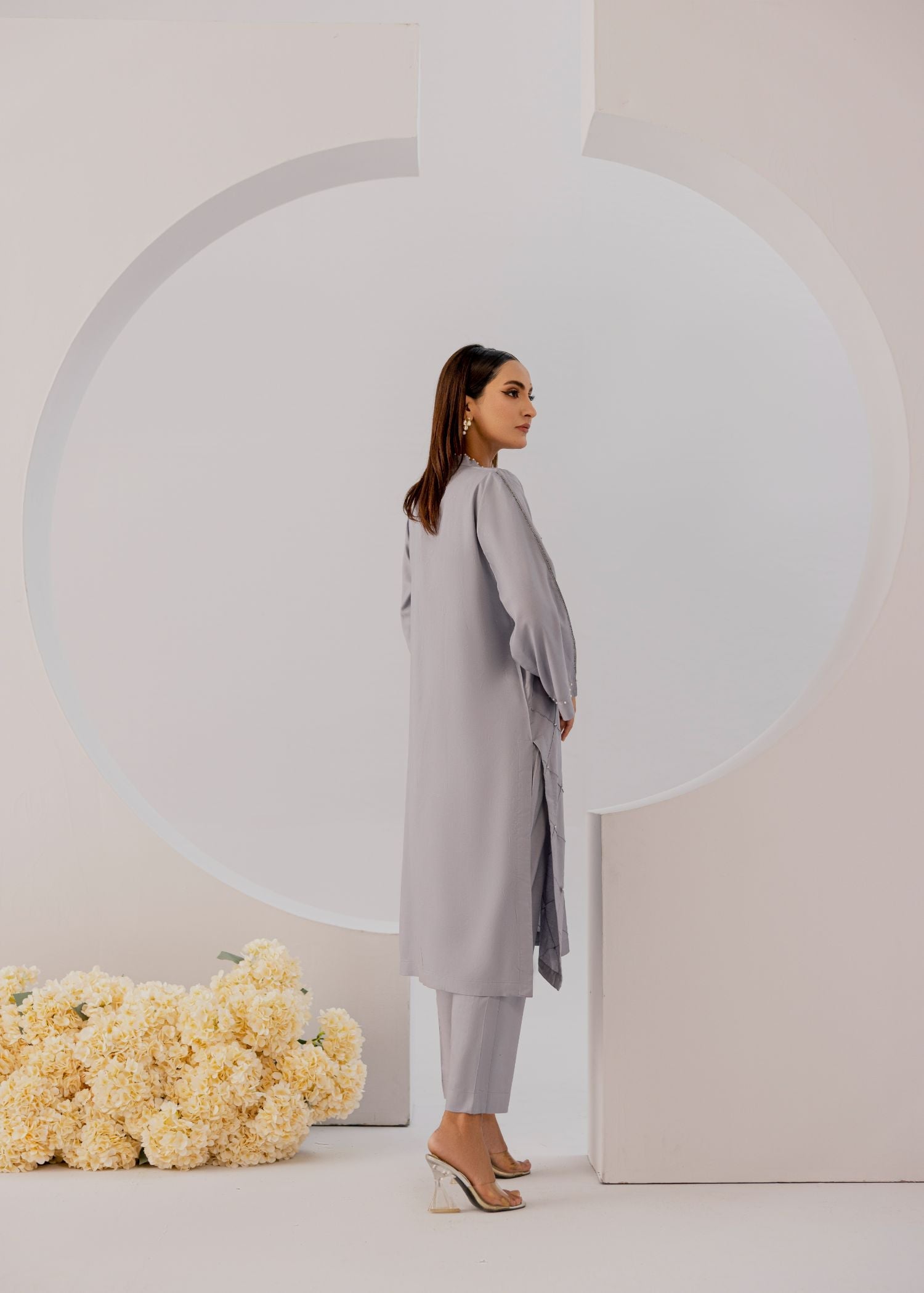 The Slay Wear Grey Pearl Set Women 2pcs