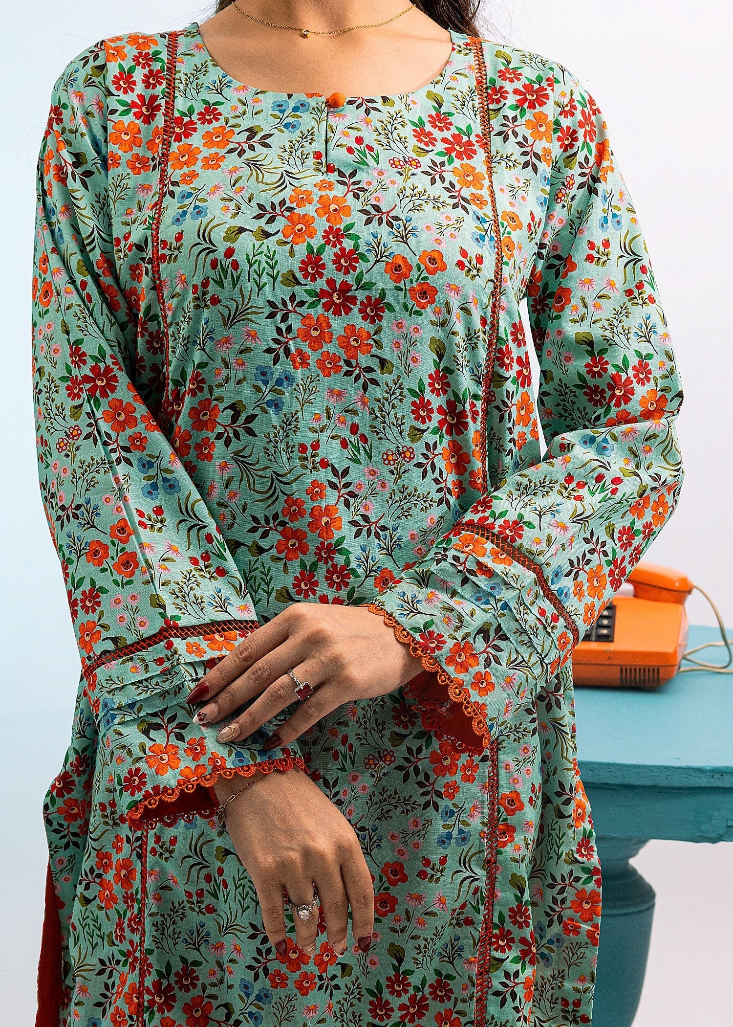 Mahrukh Gul Couture & Rakhtaa Turquoise Petals 003 Women 1pcs