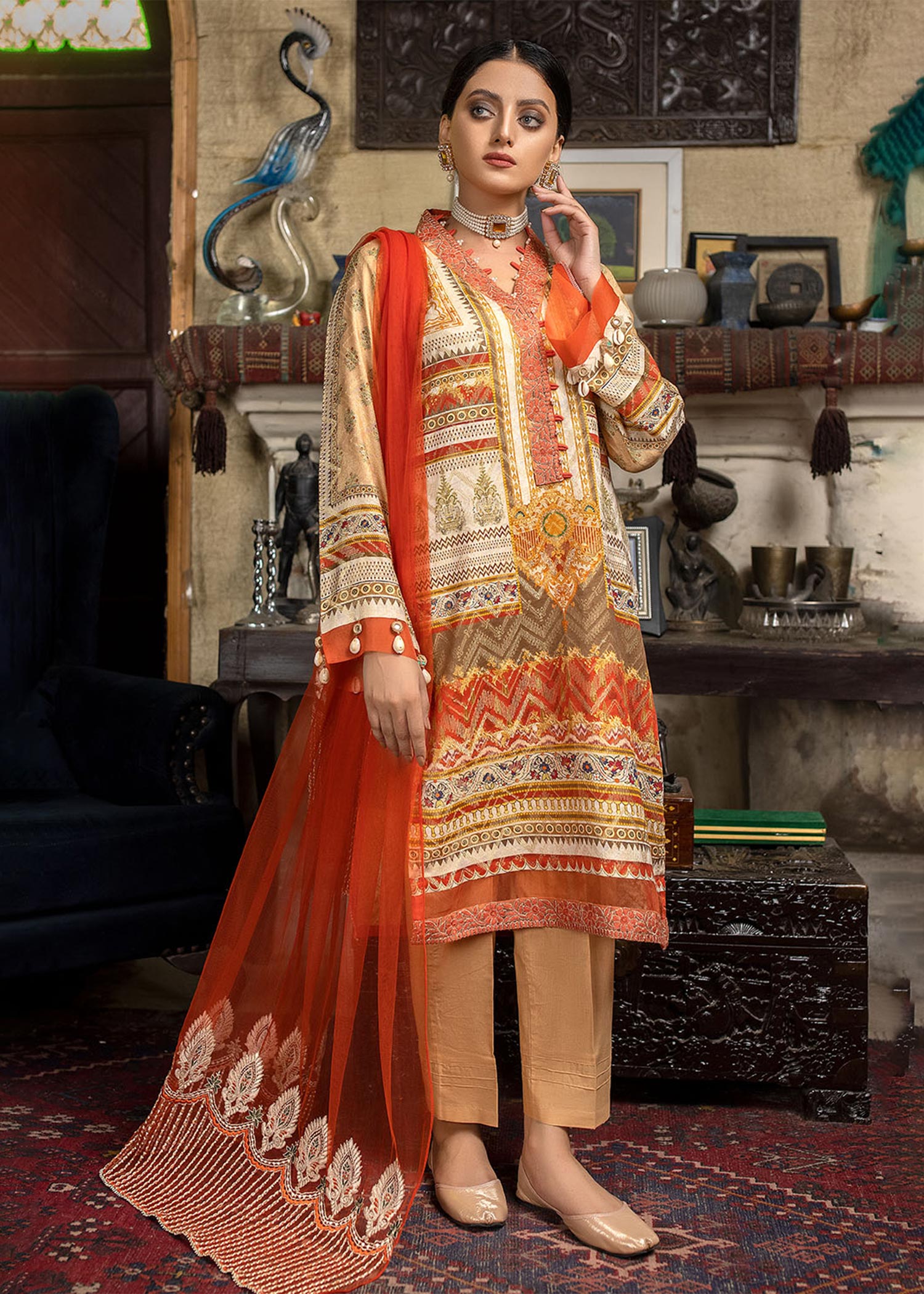 Madame Embroidered Jacquard Suit 2518 Women 3pcs