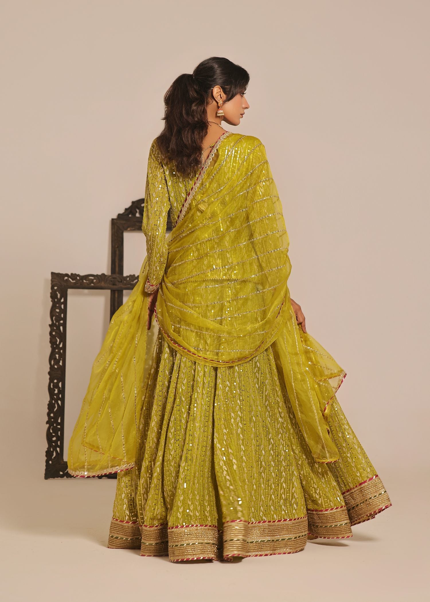 Ayesha Closet Shadmani Green Drift Women 3pcs