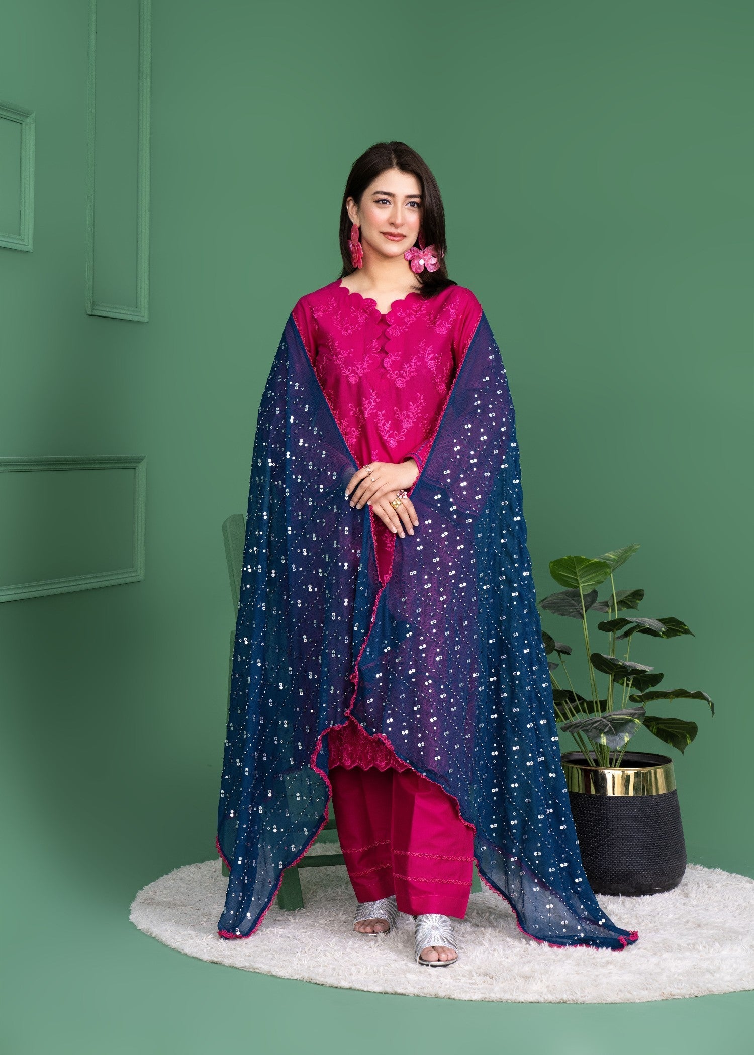 Style Saga 2266 Shocking Pink Women 3pcs