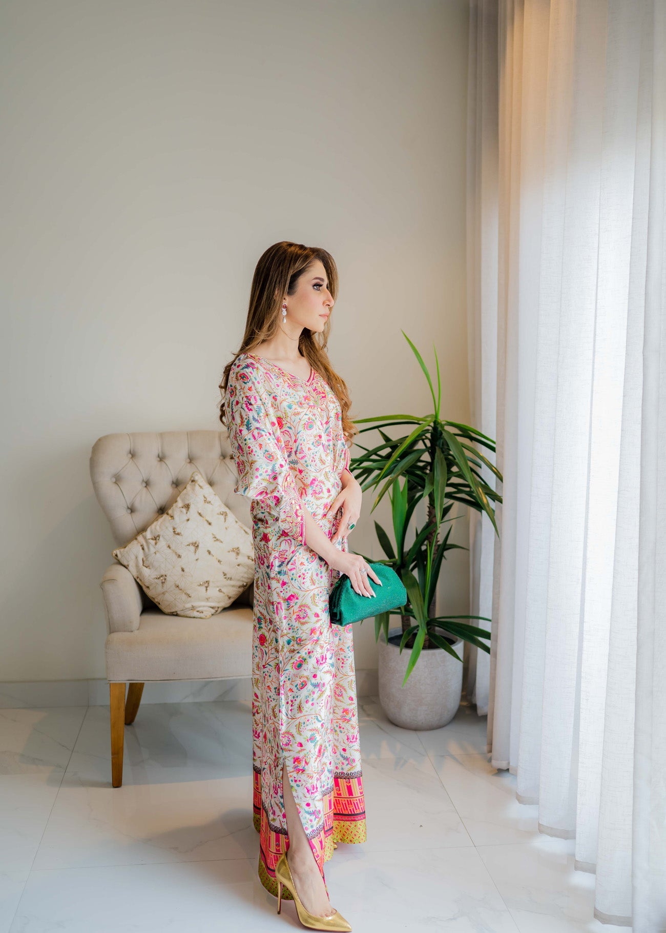 Sammy K Printed Caftan style 5 Women 1pcs