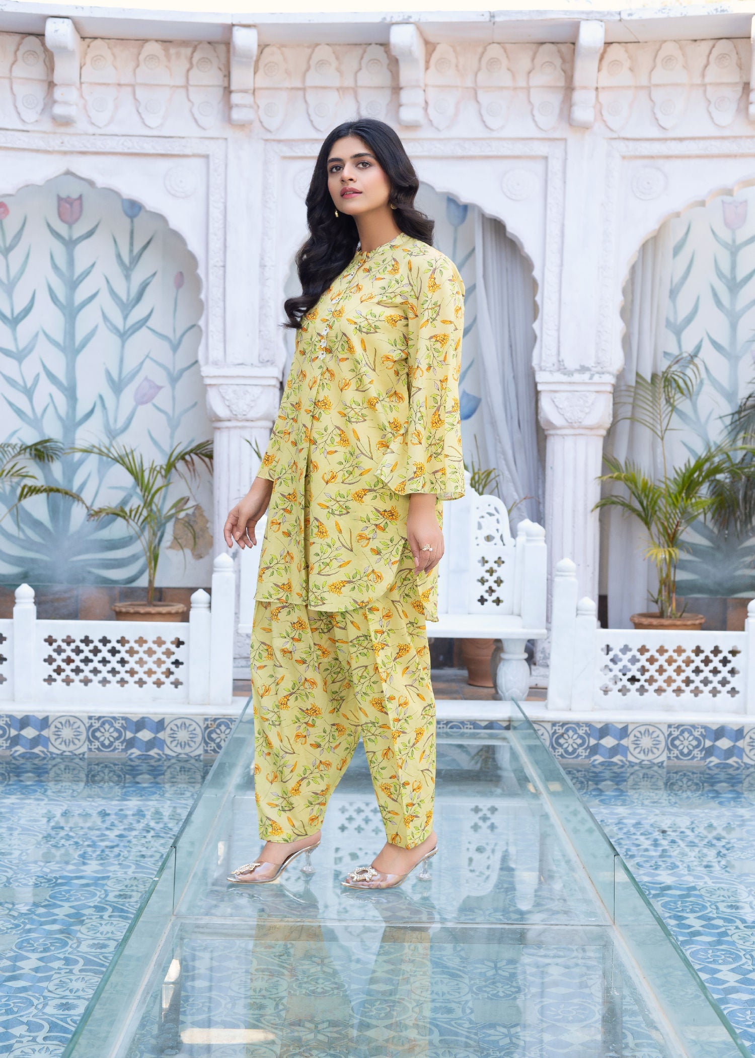 Zarsah Yellow Printed Suit ZSS 1003 Women 2pcs