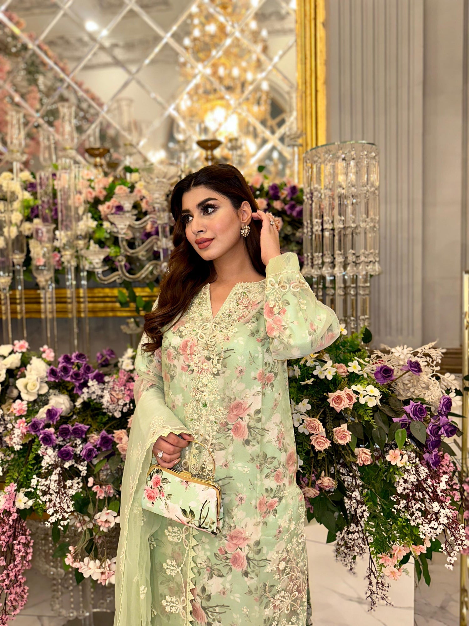 Mishkaat Clothing Elara pistachio Women 4pcs