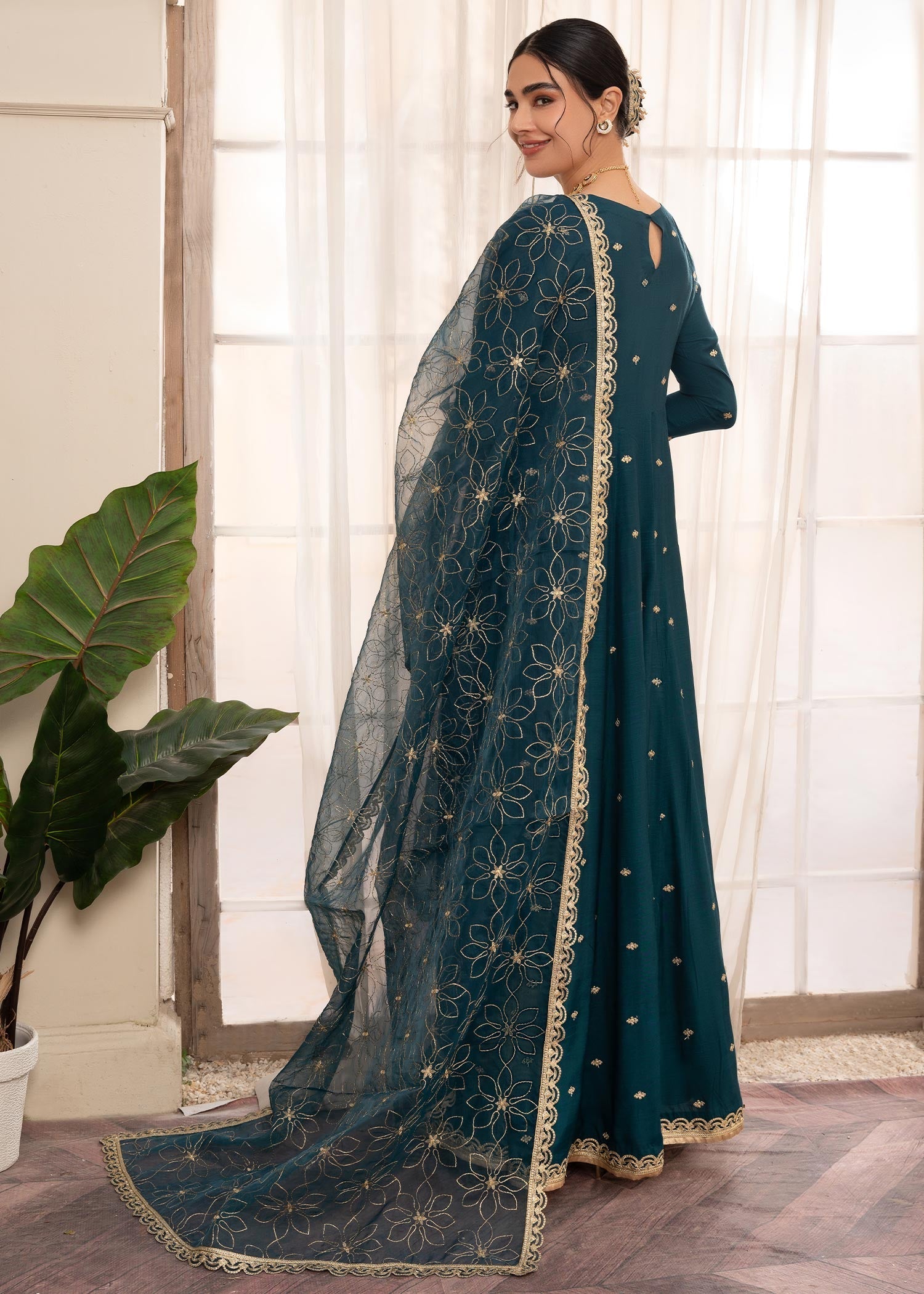 Rang-e-Haya Naghma (teal blue) Women 3pcs